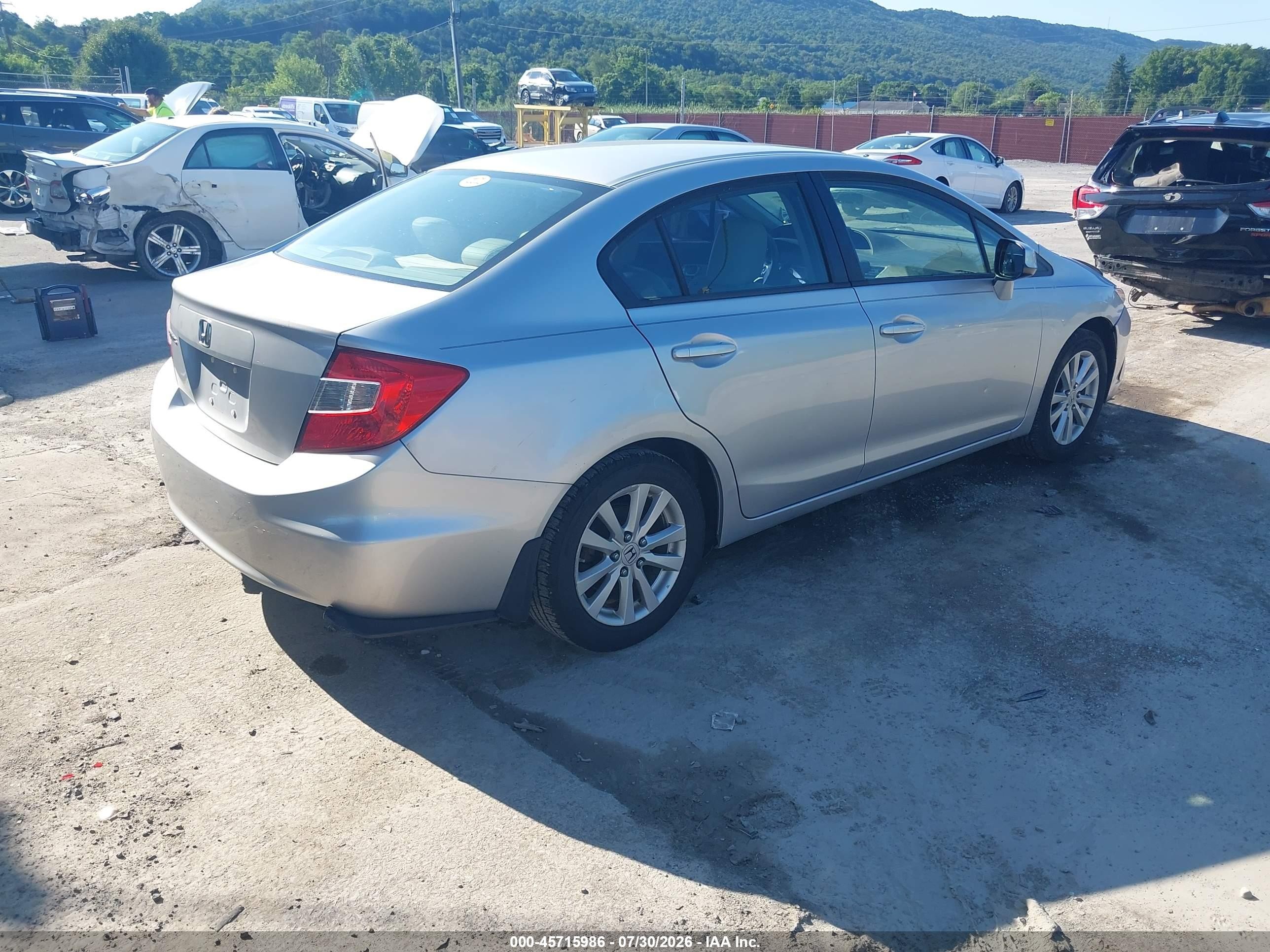 2012 Honda Civic Ex-l Silver vin: 19XFB2F96CE033912
