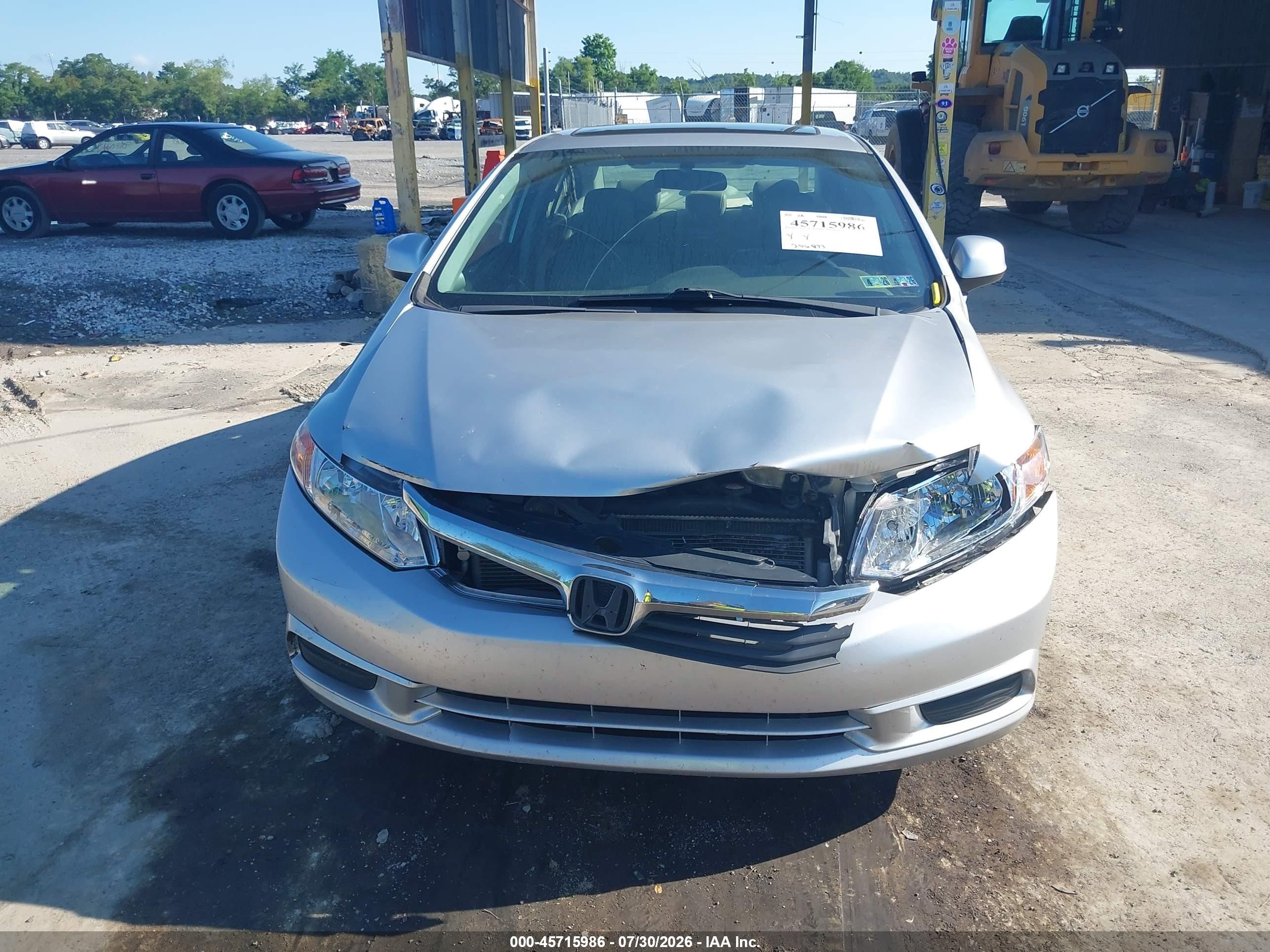 2012 Honda Civic Ex-l Silver vin: 19XFB2F96CE033912