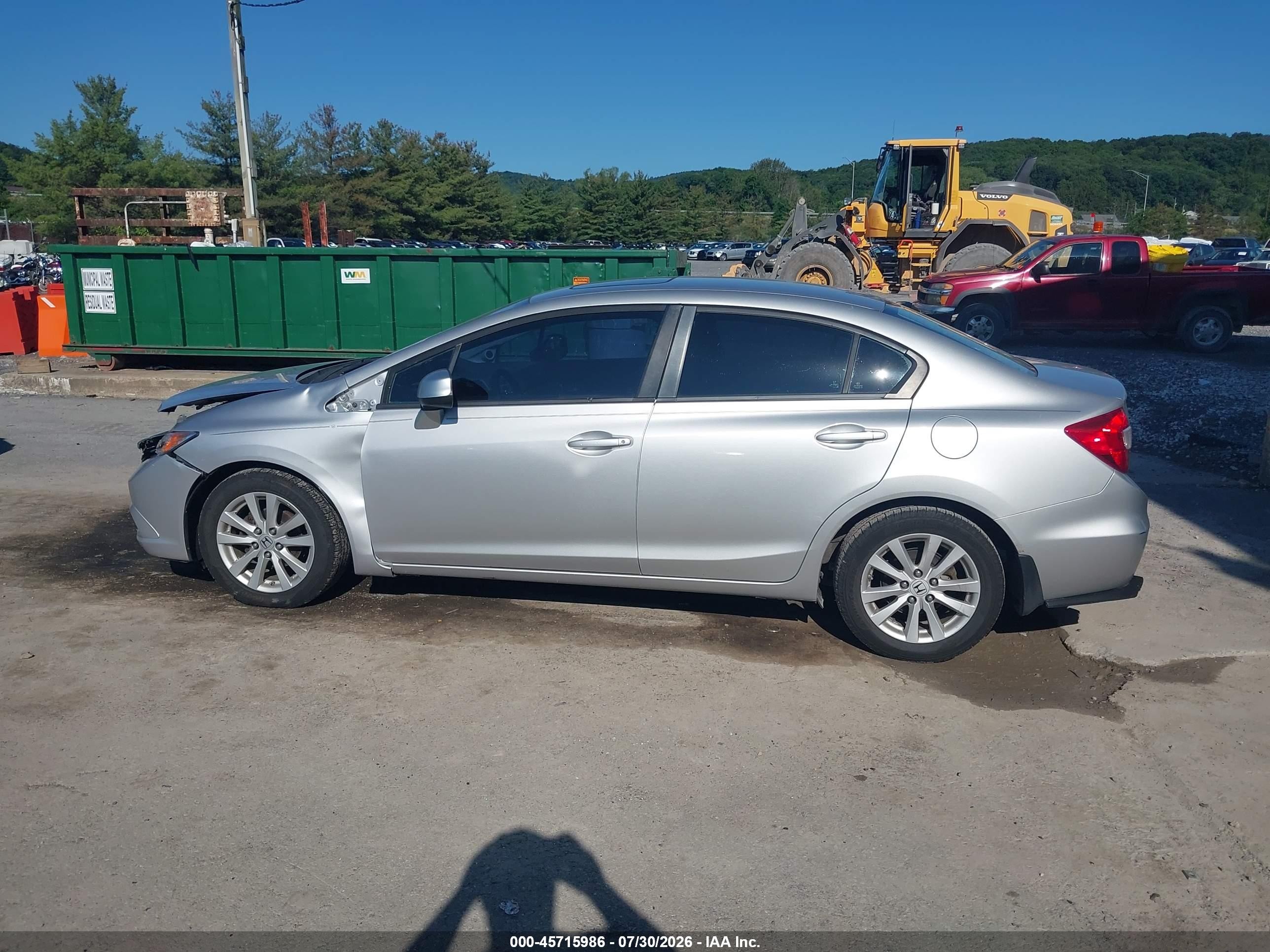 2012 Honda Civic Ex-l Silver vin: 19XFB2F96CE033912