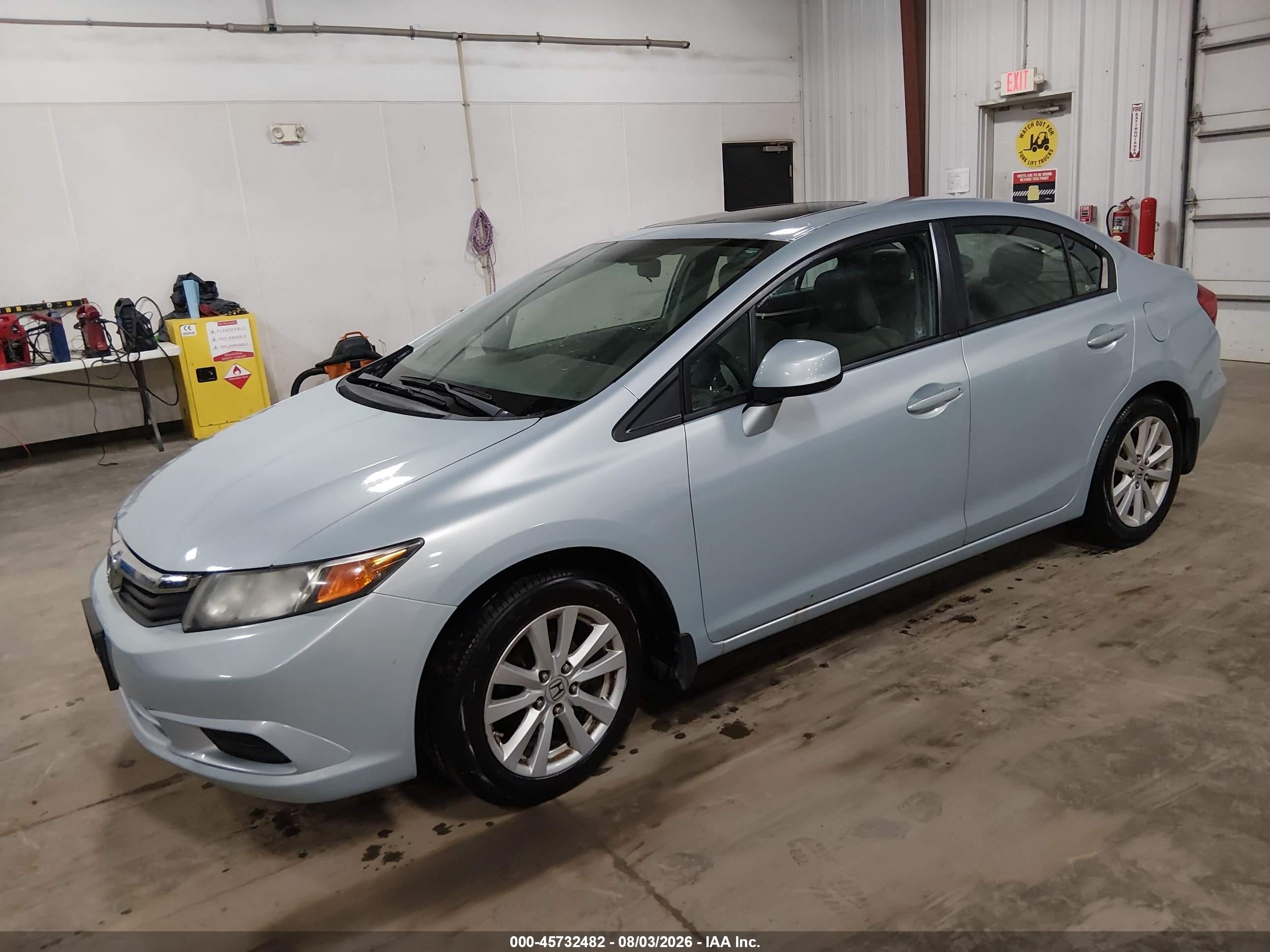 2012 Honda Civic Ex-l Light Blue vin: 19XFB2F96CE045946