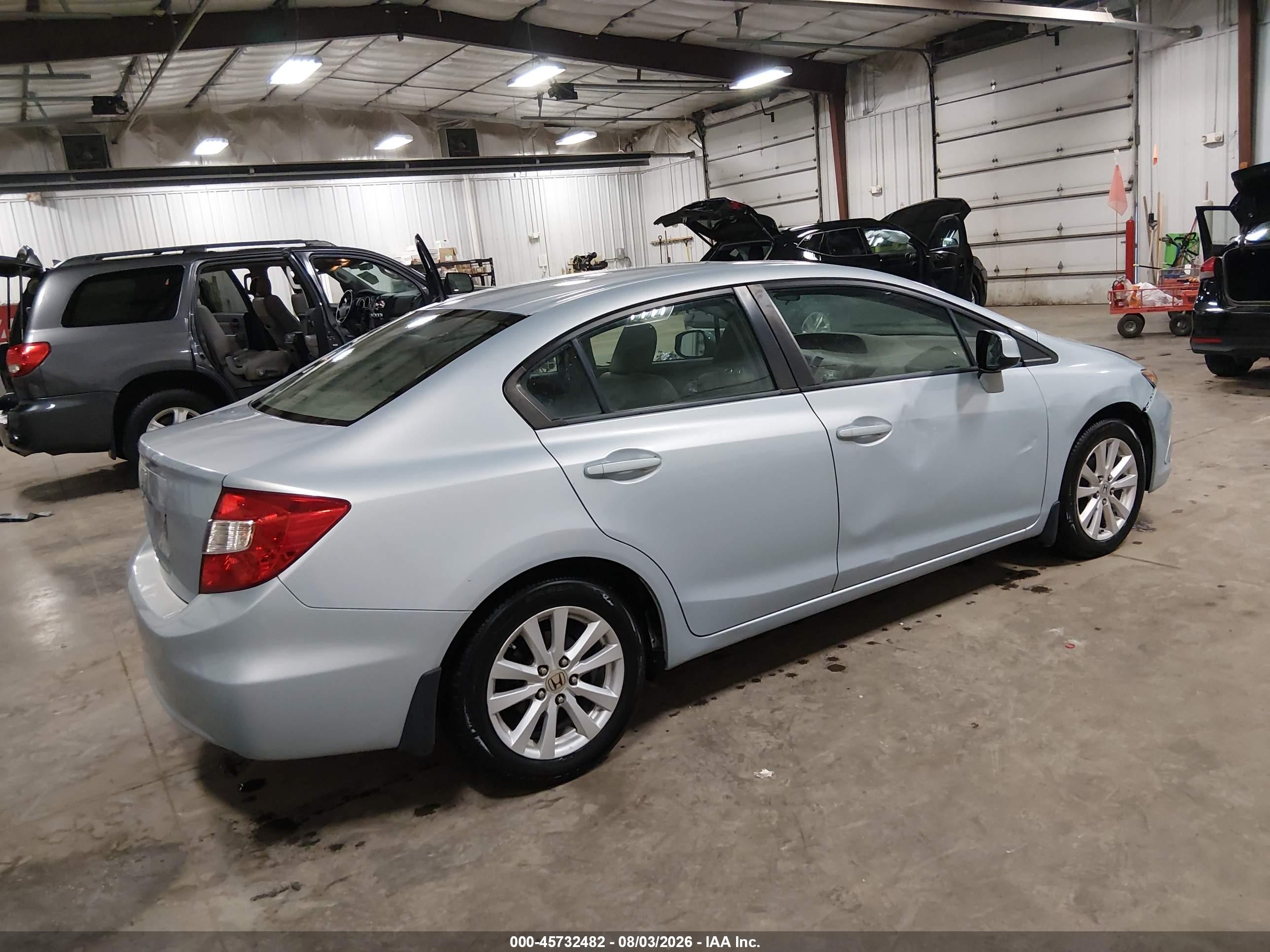 2012 Honda Civic Ex-l Light Blue vin: 19XFB2F96CE045946