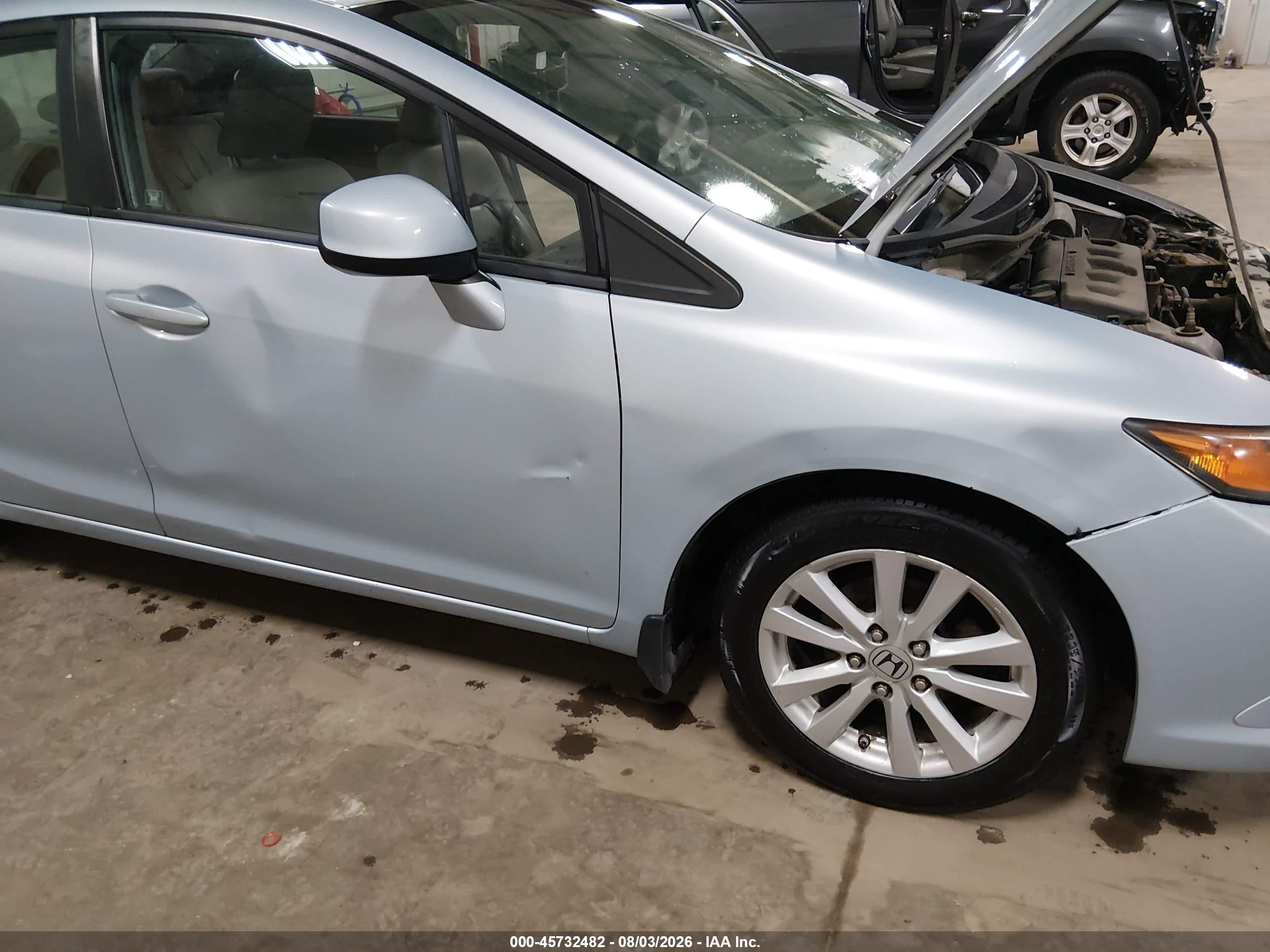2012 Honda Civic Ex-l Light Blue vin: 19XFB2F96CE045946