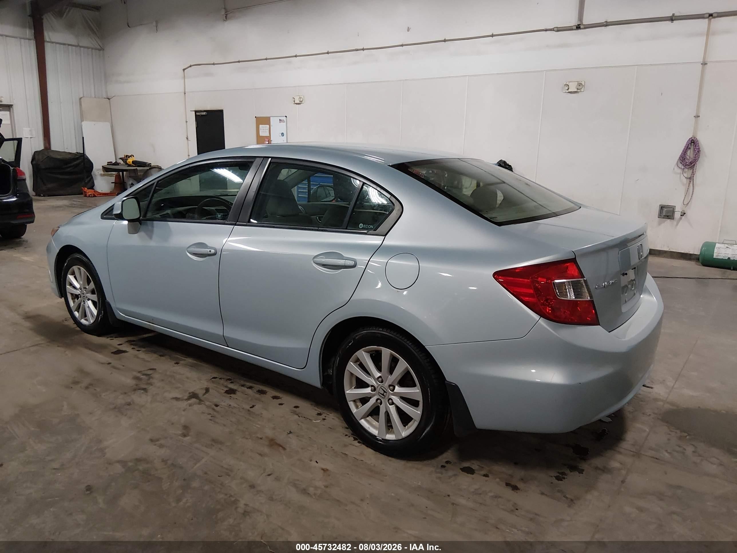 2012 Honda Civic Ex-l Light Blue vin: 19XFB2F96CE045946