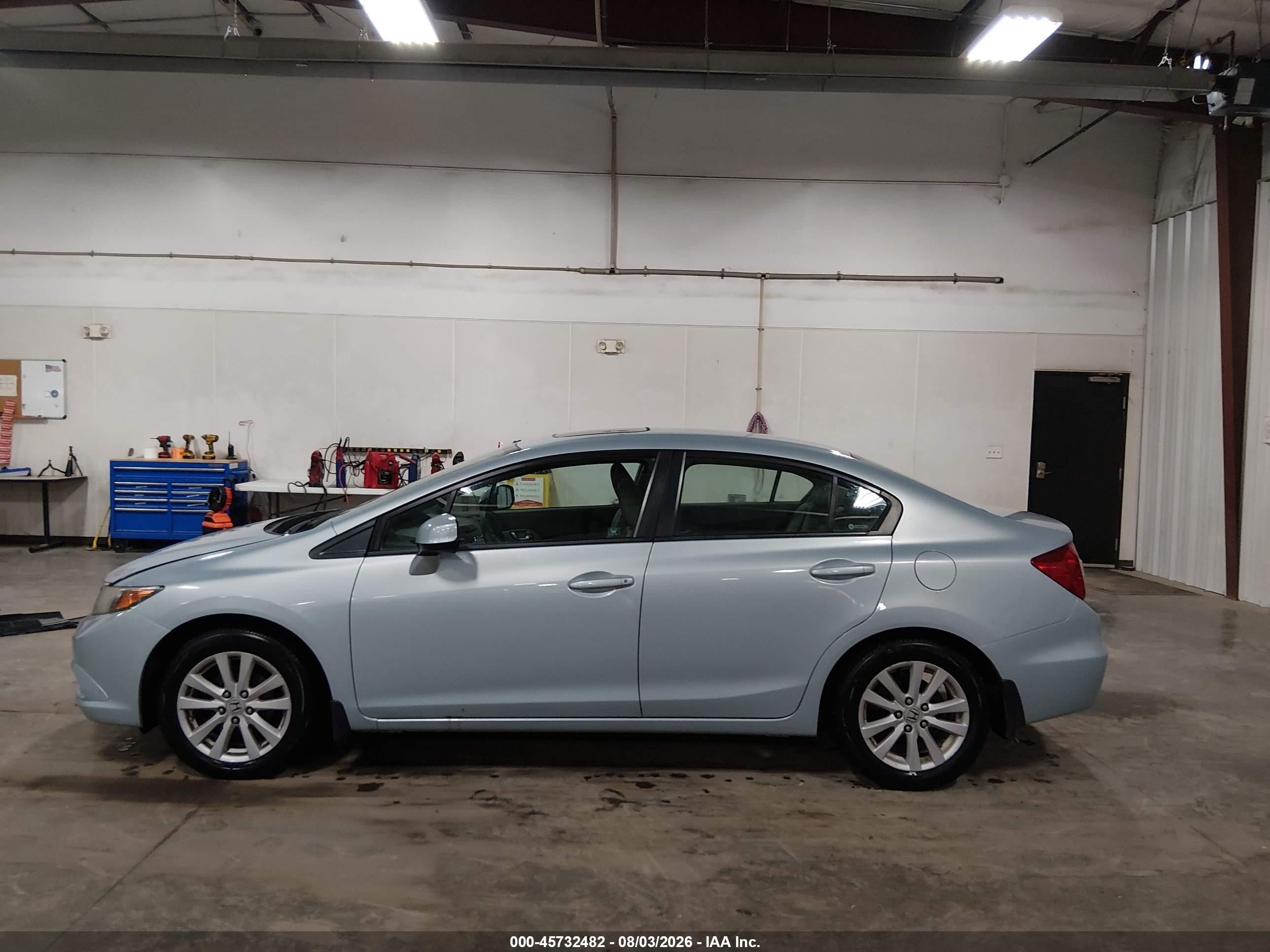 2012 Honda Civic Ex-l Light Blue vin: 19XFB2F96CE045946