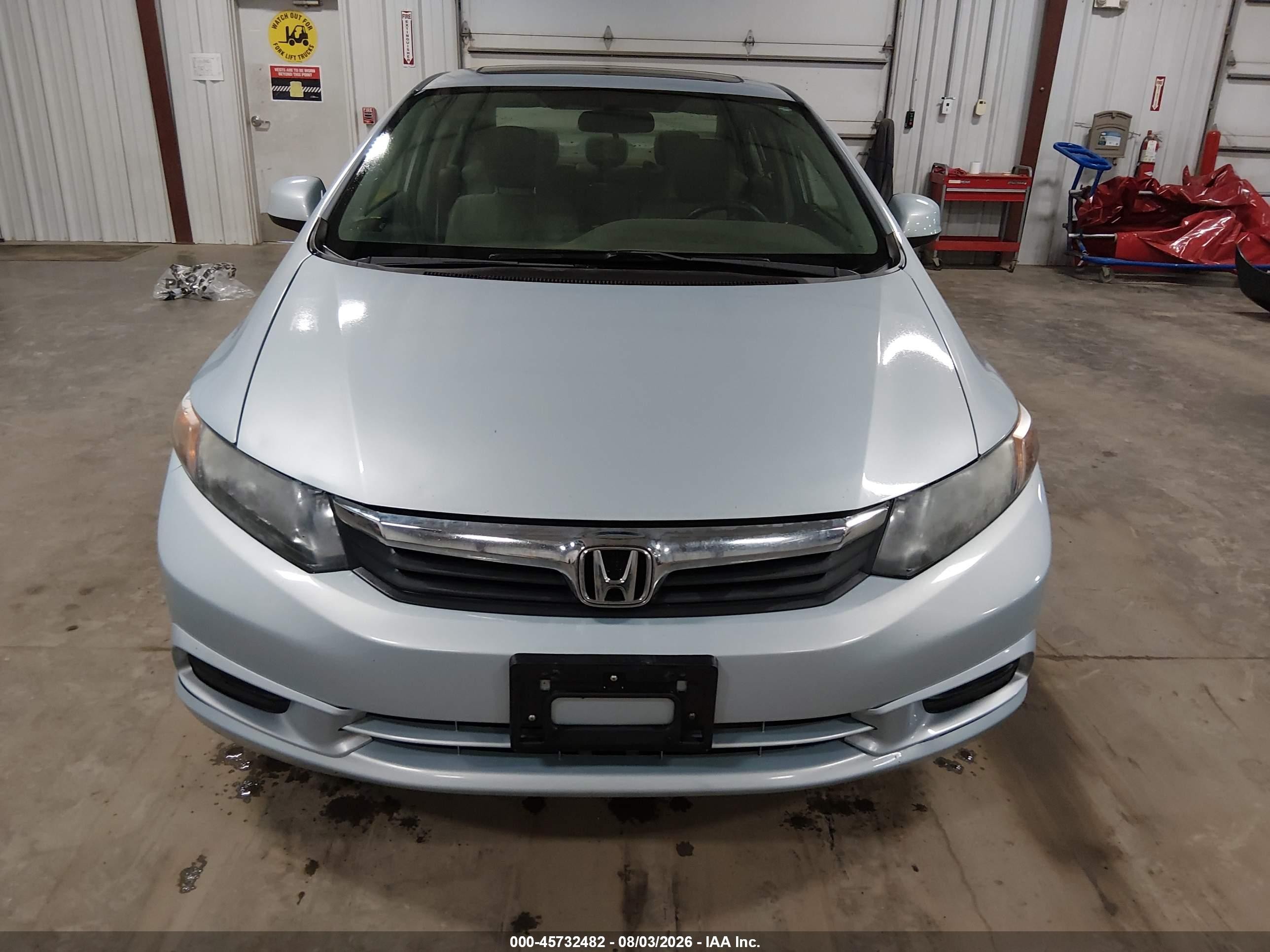 2012 Honda Civic Ex-l Light Blue vin: 19XFB2F96CE045946