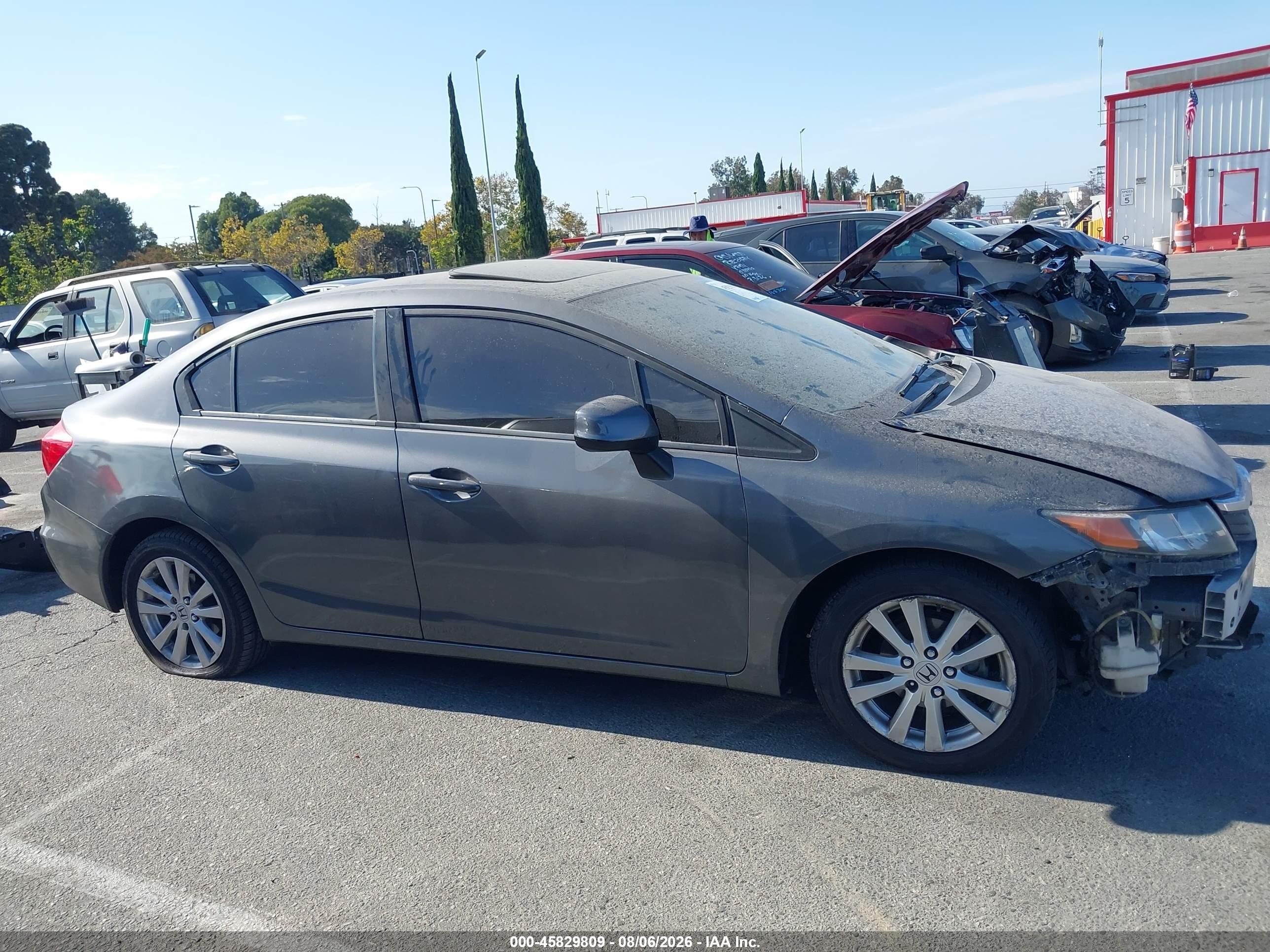 2012 Honda Civic Ex-l Gray vin: 19XFB2F96CE329366