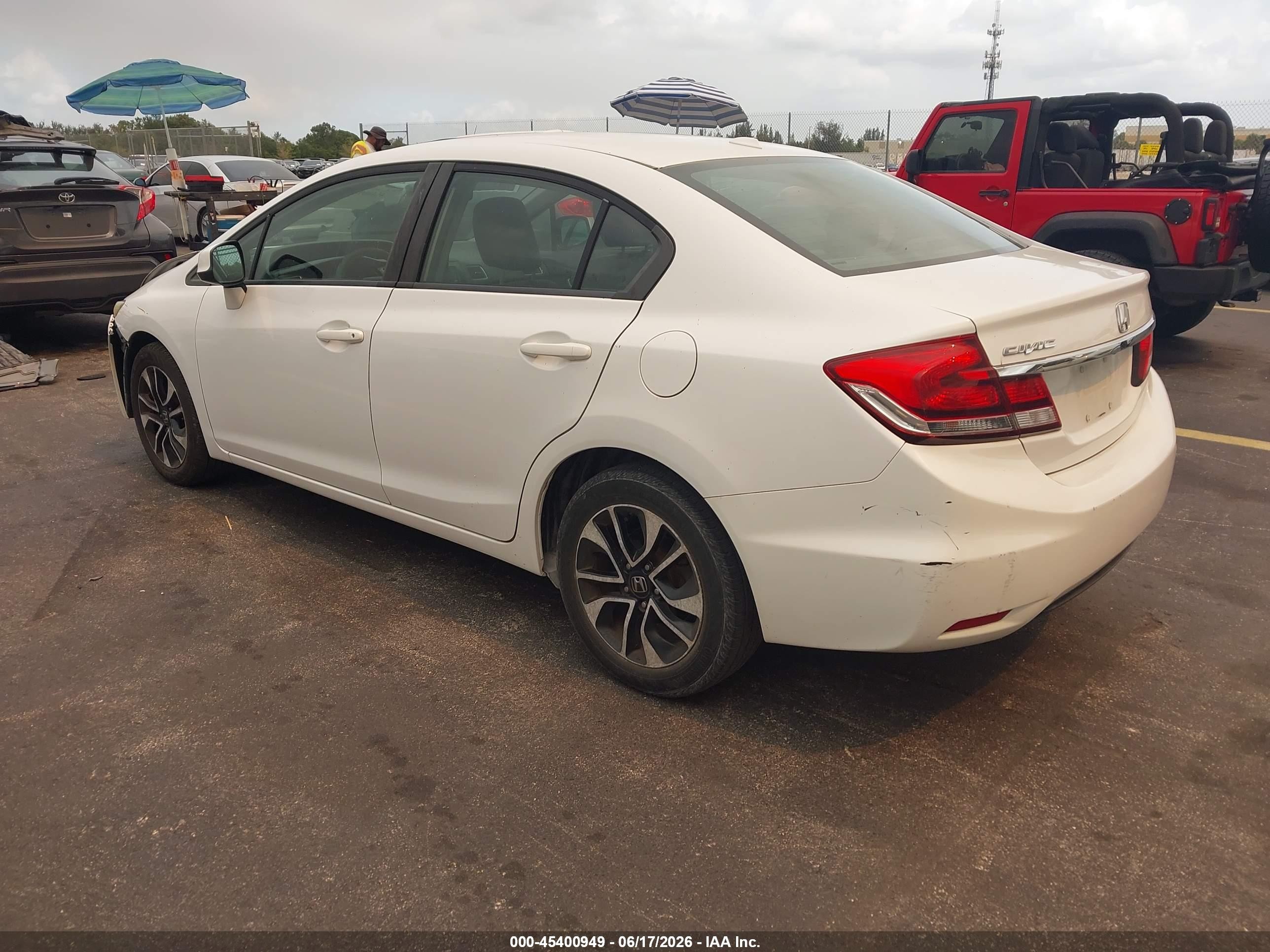 2013 Honda Civic Ex-l White vin: 19XFB2F96DE009353