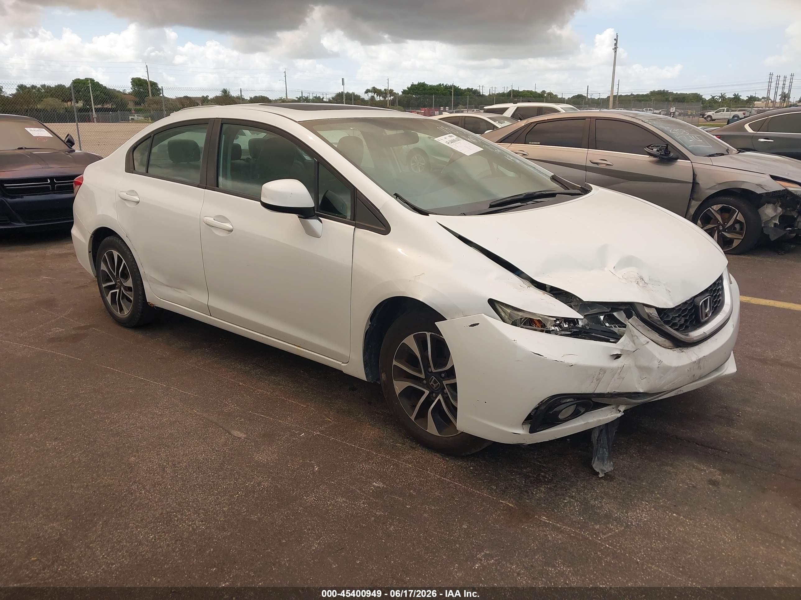 2013 Honda Civic Ex-l White vin: 19XFB2F96DE009353