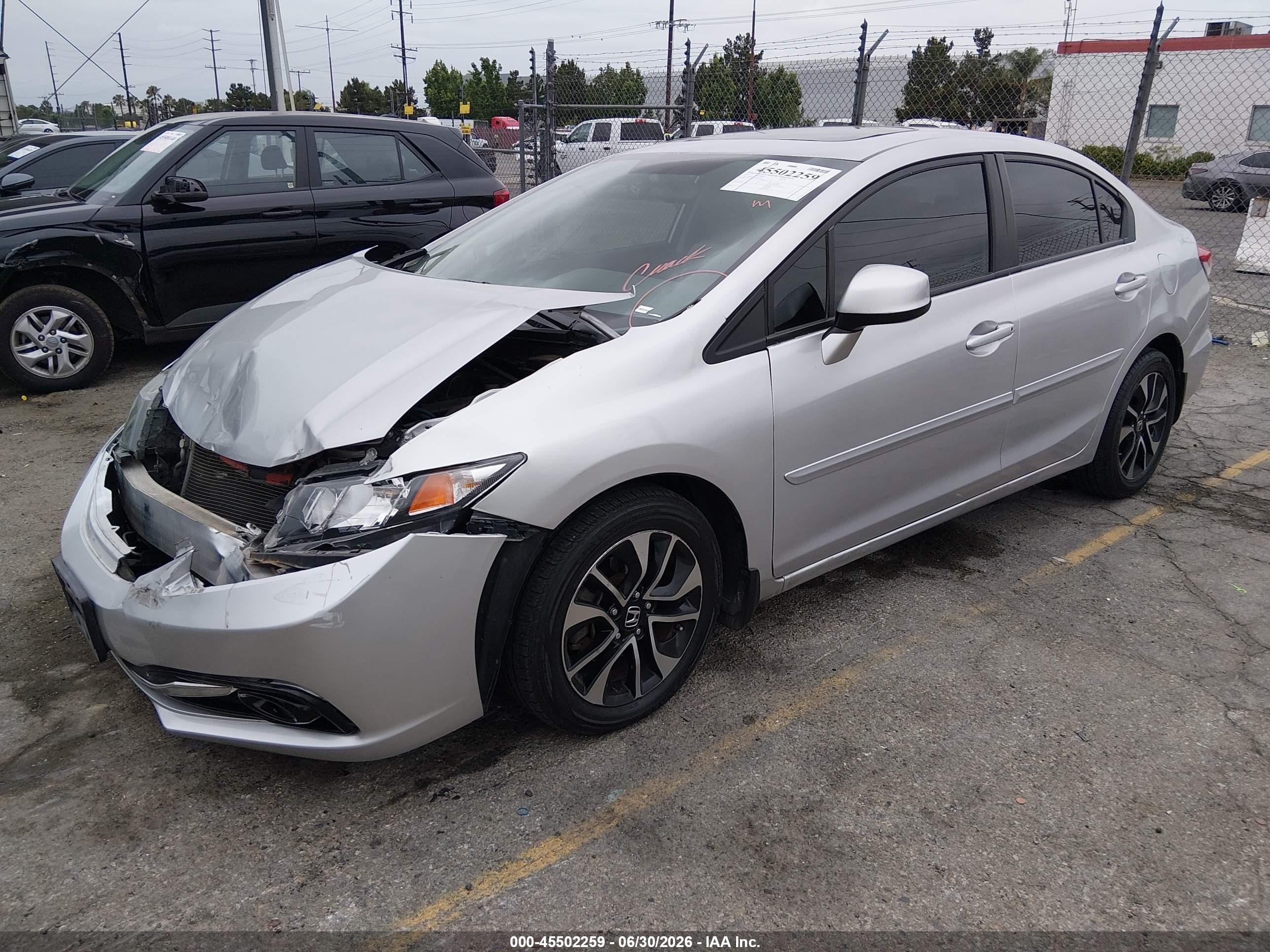 2013 Honda Civic Ex-l Silver vin: 19XFB2F96DE012544