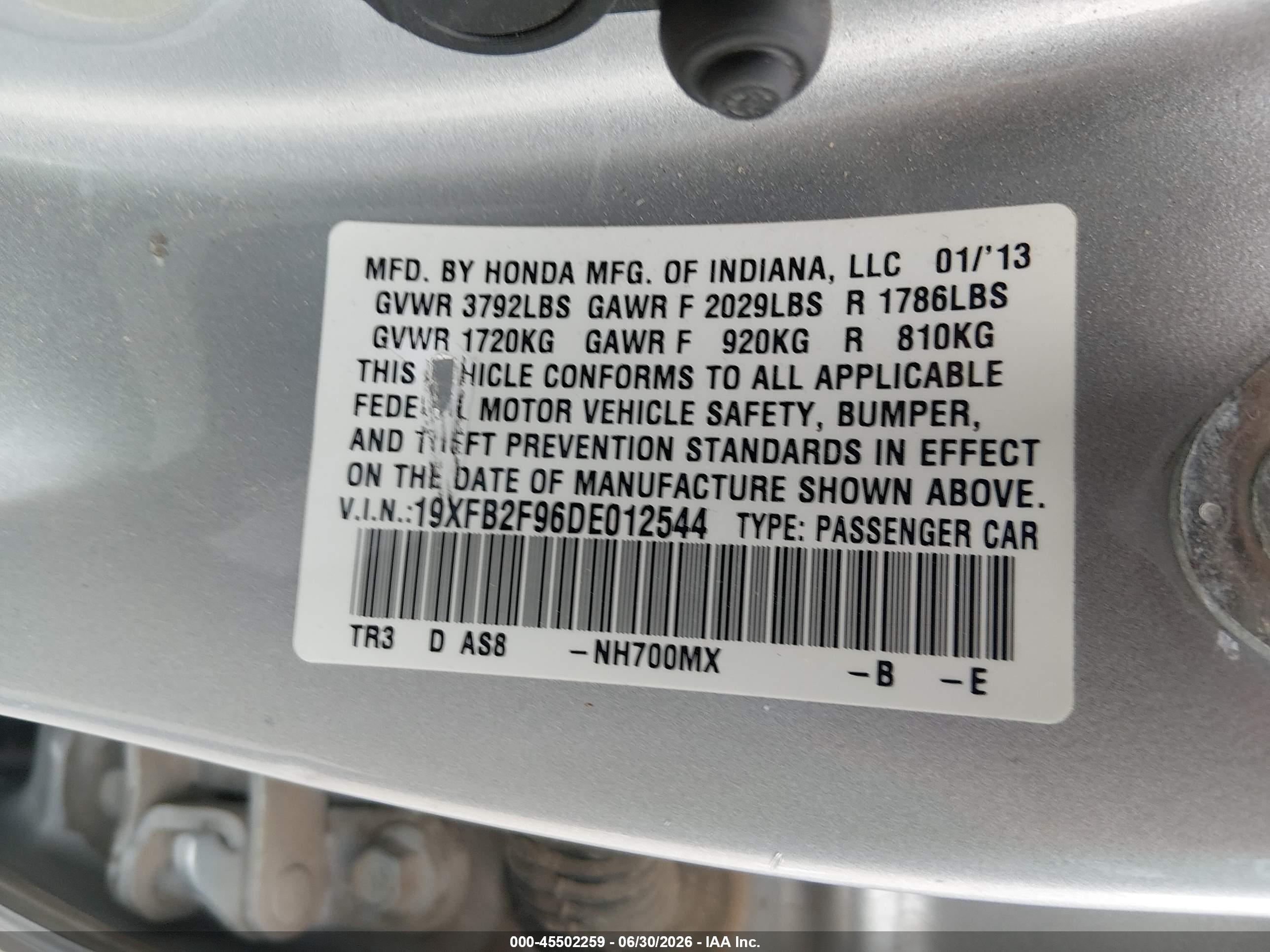 2013 Honda Civic Ex-l Silver vin: 19XFB2F96DE012544