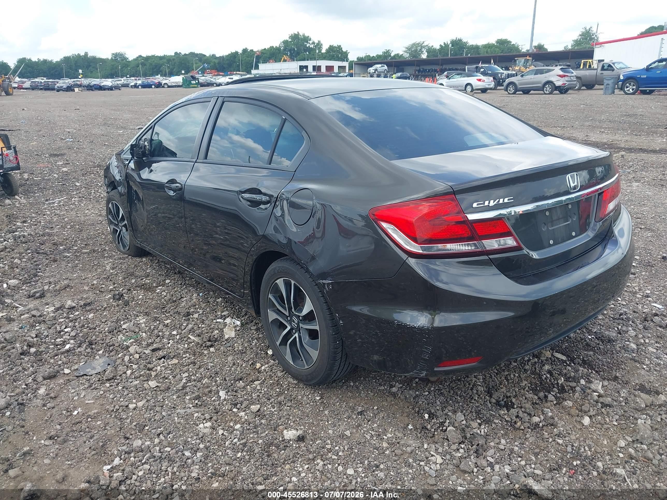 2013 Honda Civic Ex-l Black vin: 19XFB2F96DE033667