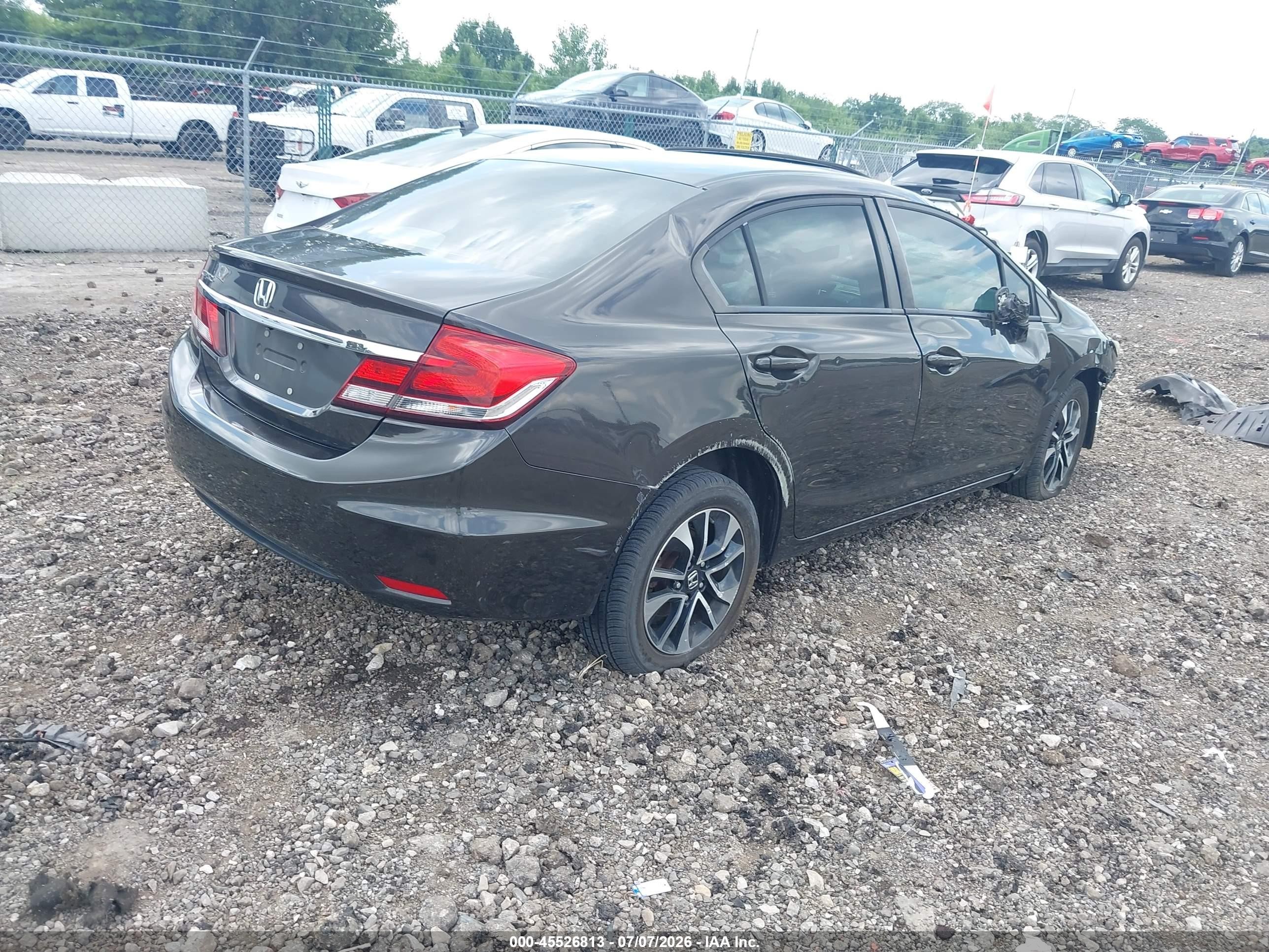 2013 Honda Civic Ex-l Black vin: 19XFB2F96DE033667
