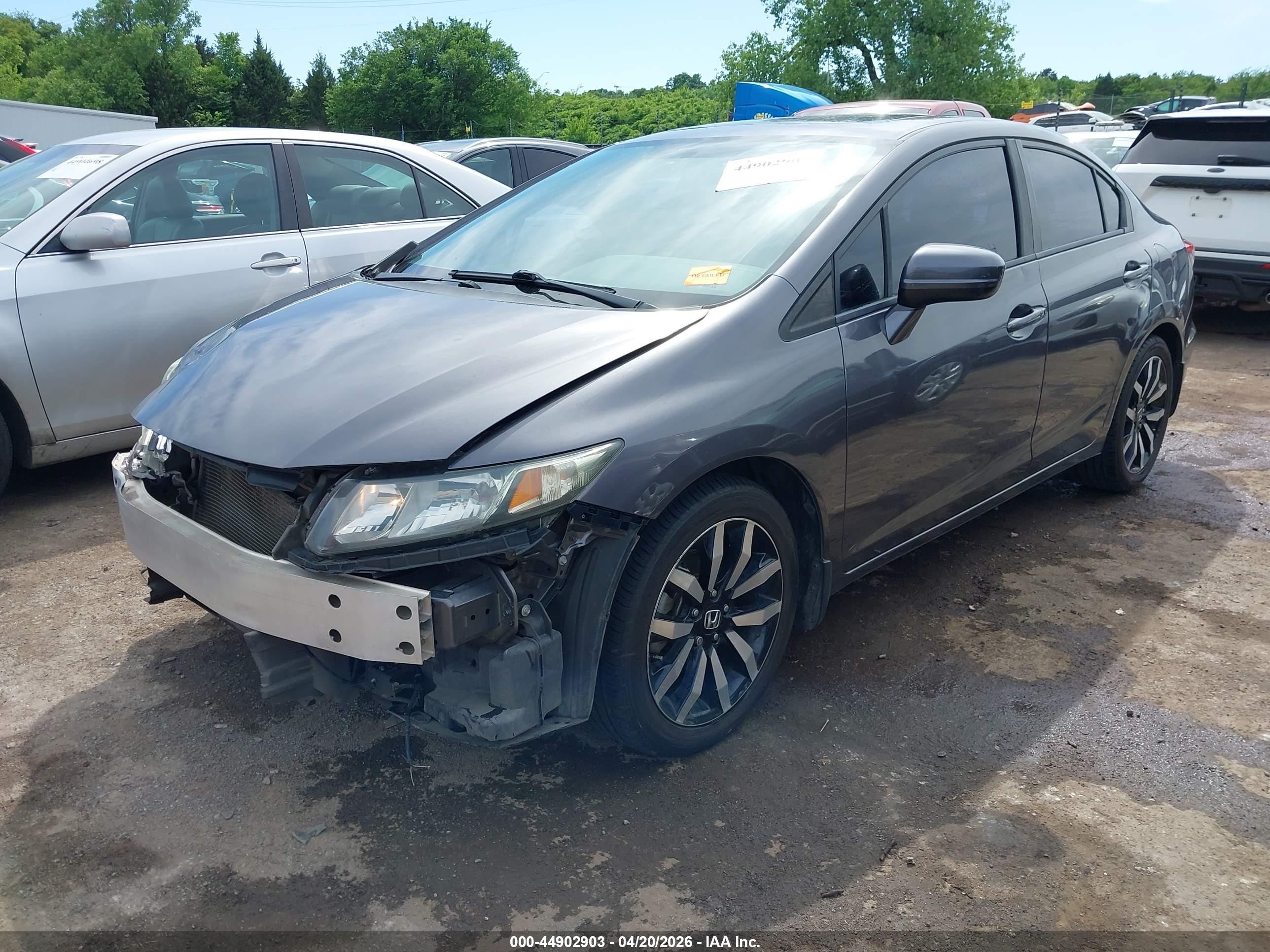 2014 Honda Civic Ex-l Gray vin: 19XFB2F96EE083986