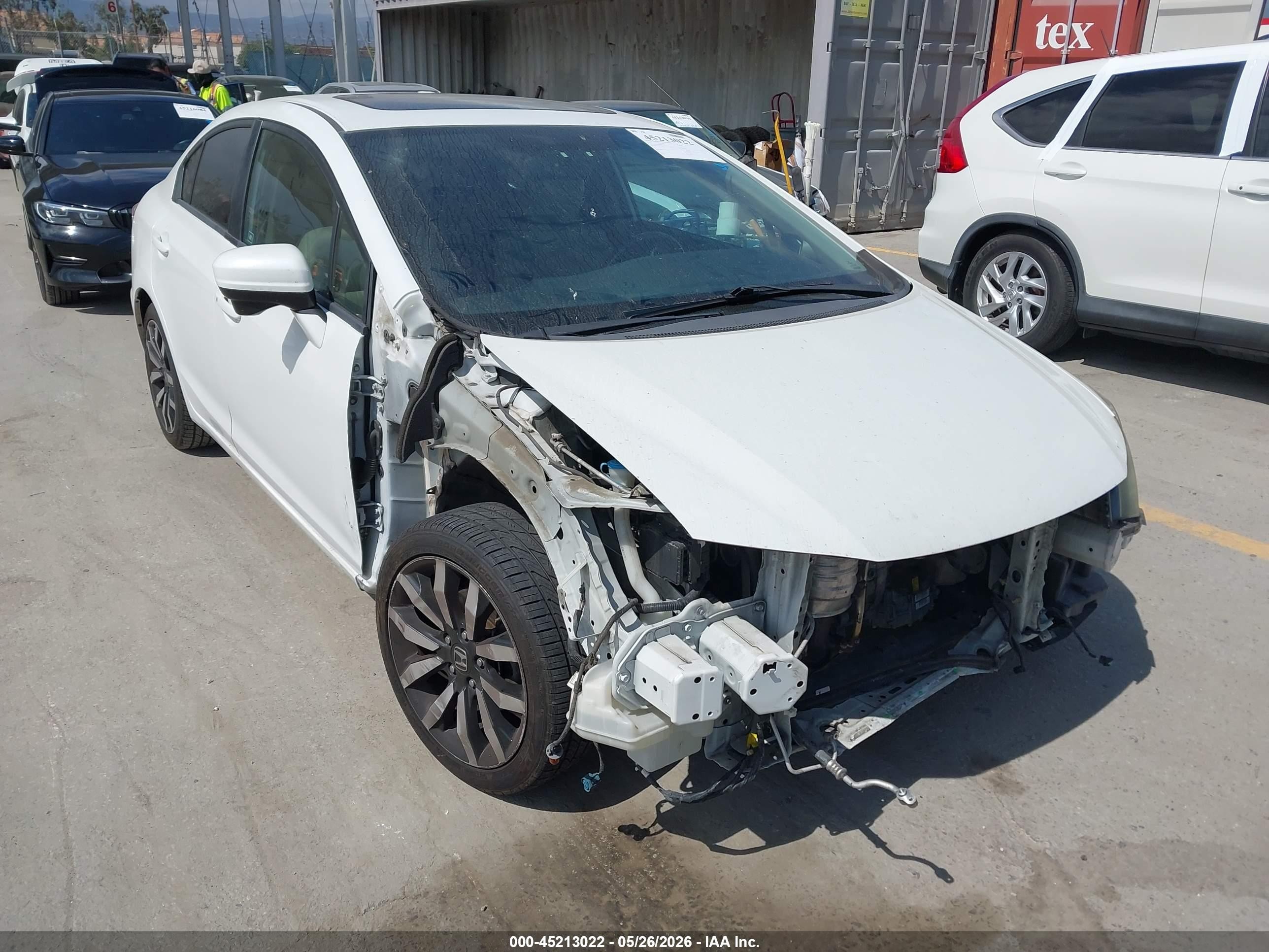 2015 Honda Civic Ex-l Белый vin: 19XFB2F96FE219941