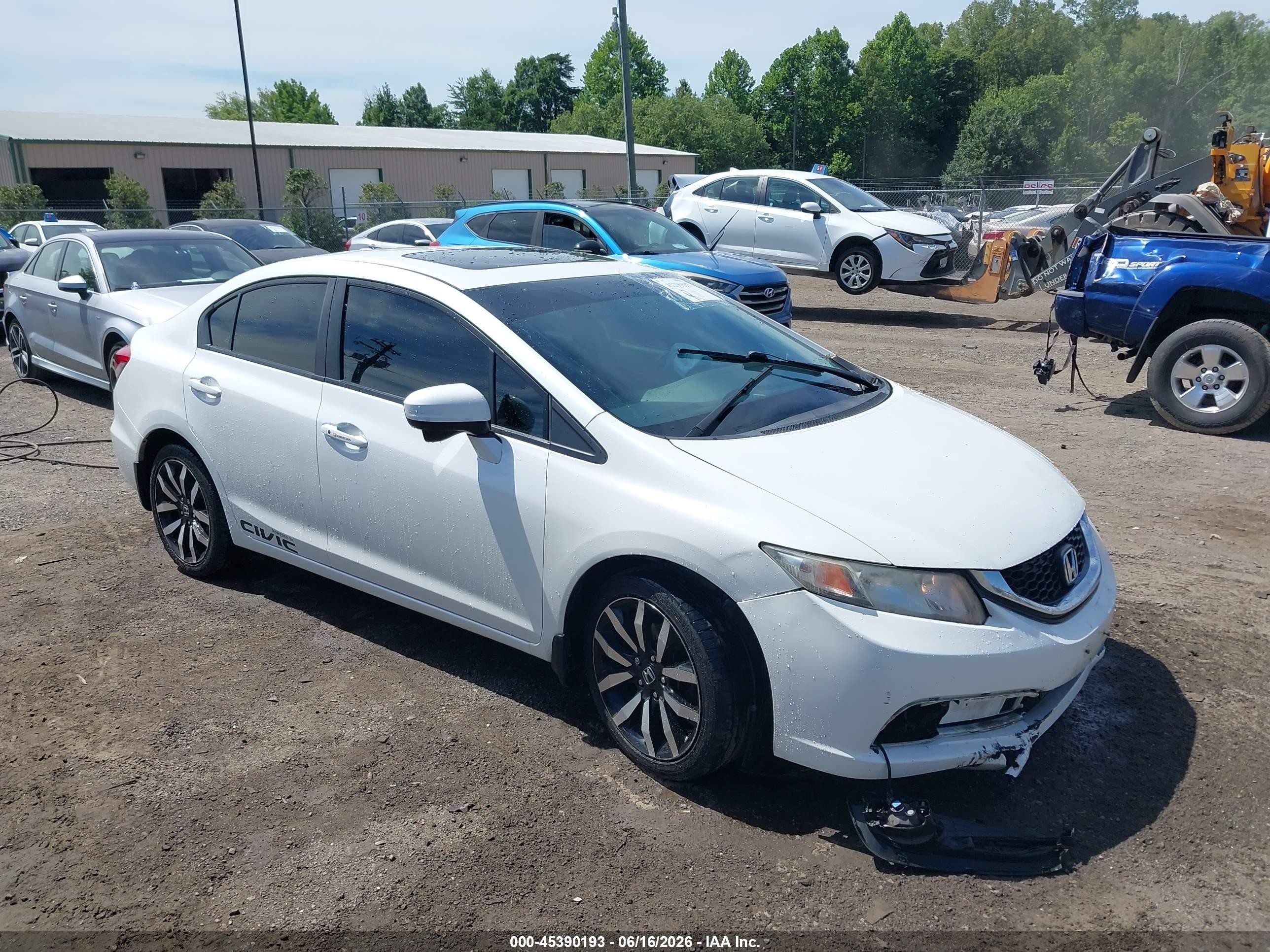 2015 Honda Civic Ex-l White vin: 19XFB2F96FE229403