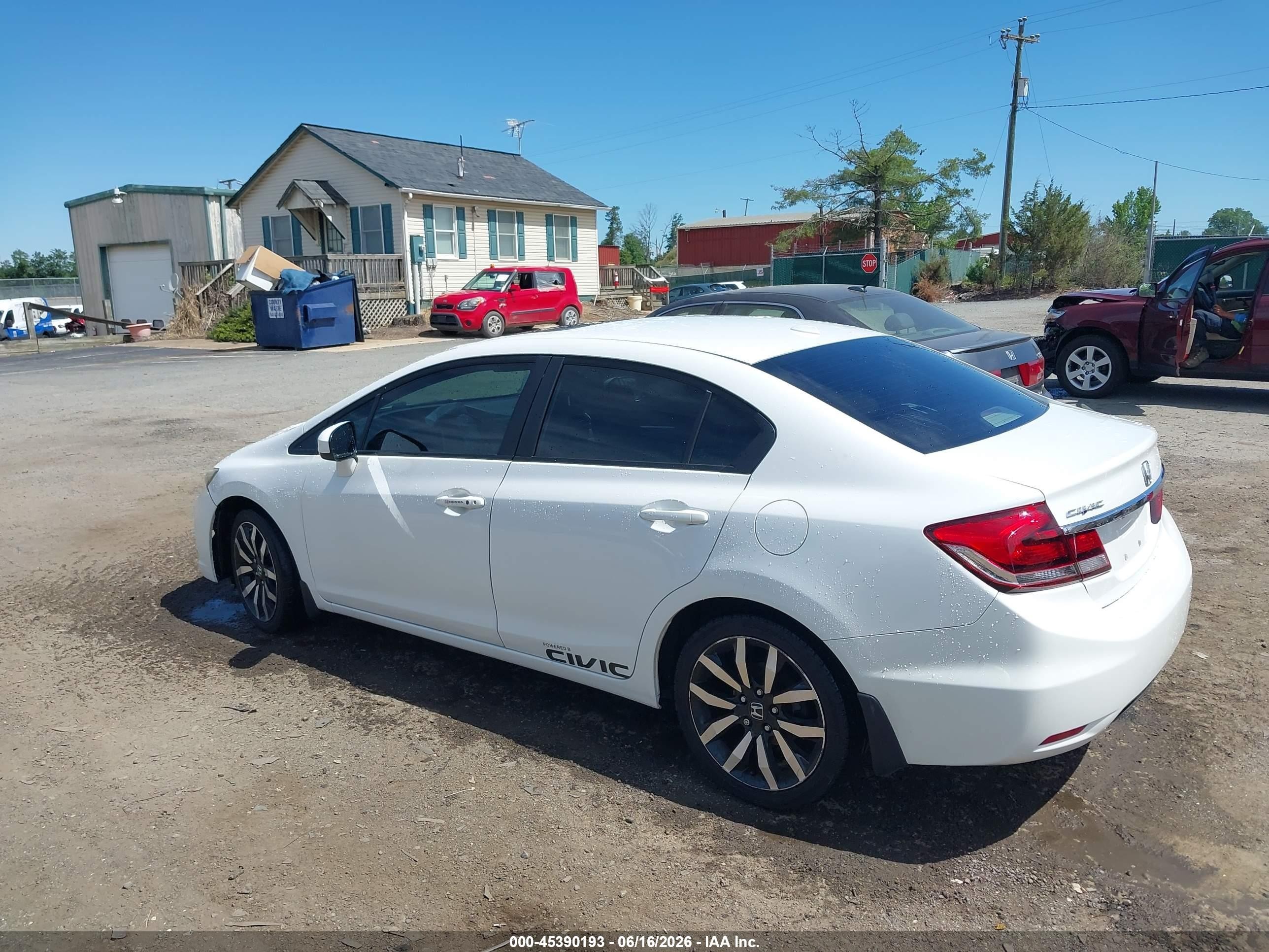 2015 Honda Civic Ex-l White vin: 19XFB2F96FE229403