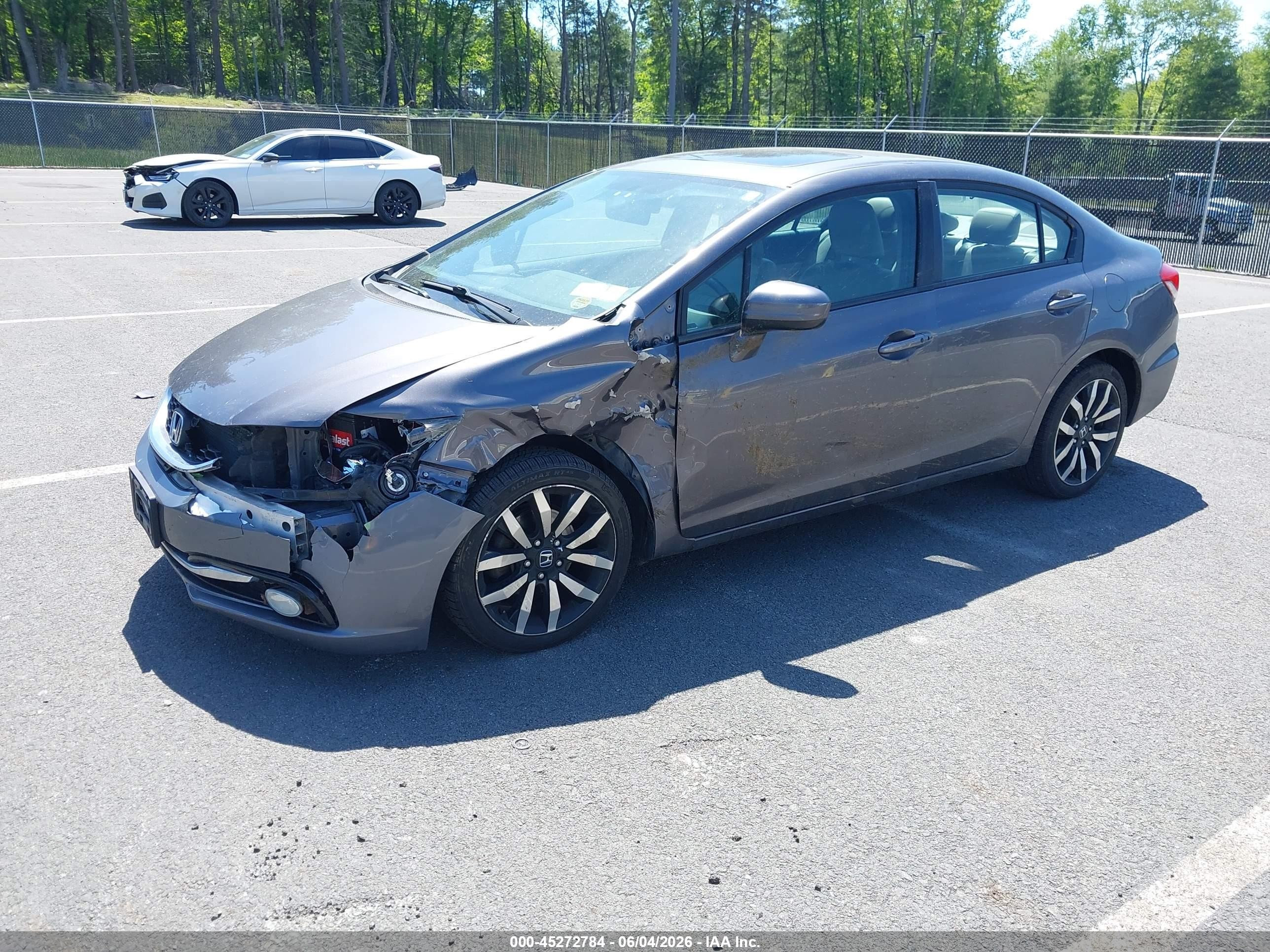 2015 Honda Civic Ex-l Gray vin: 19XFB2F96FE253278