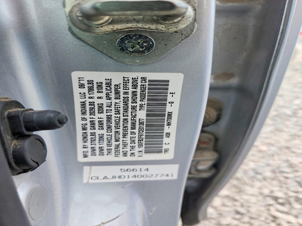 2012 Honda Civic Exl Silver vin: 19XFB2F97CE013877