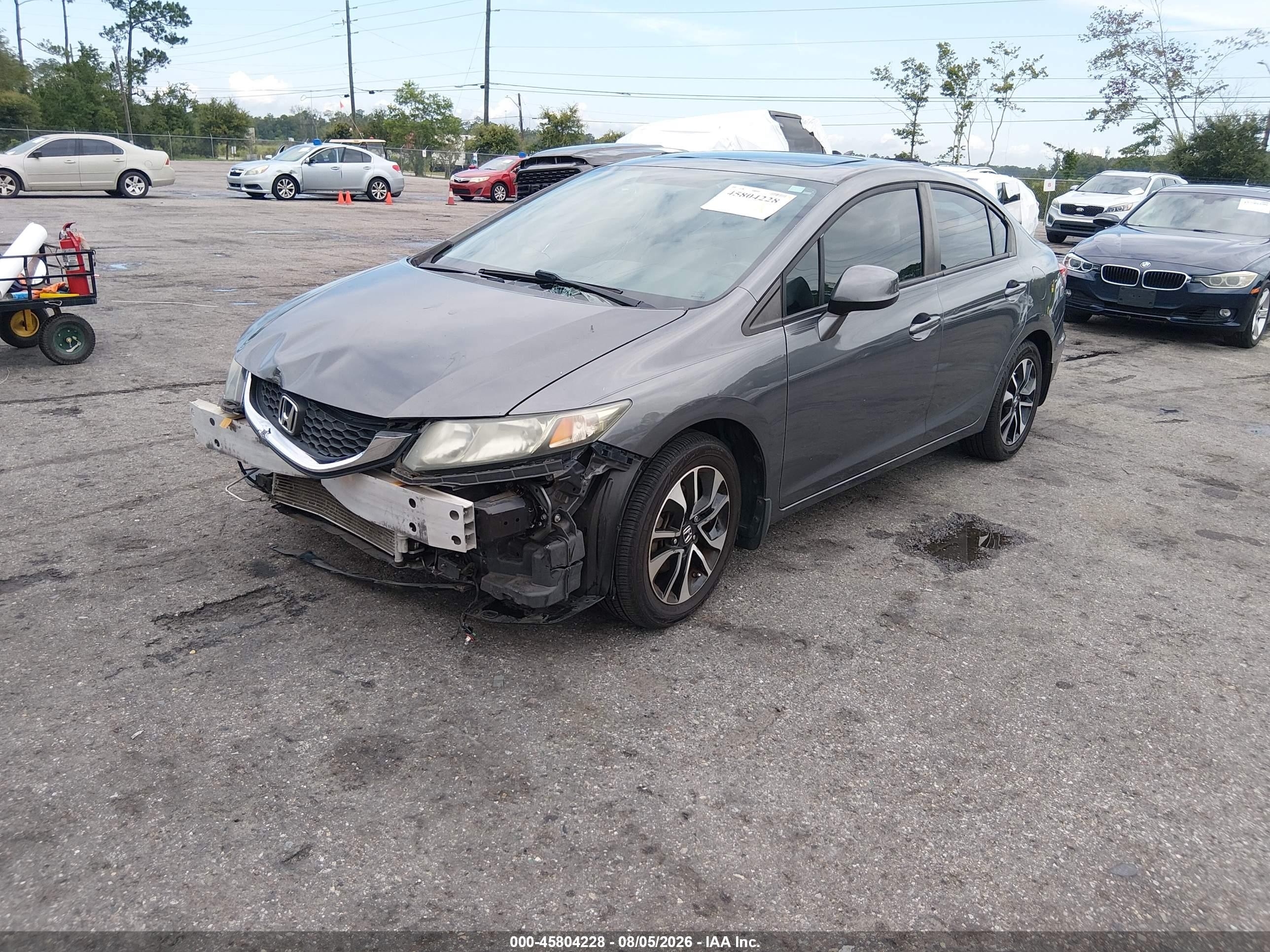 2013 Honda Civic Ex-l Gray vin: 19XFB2F97DE018871