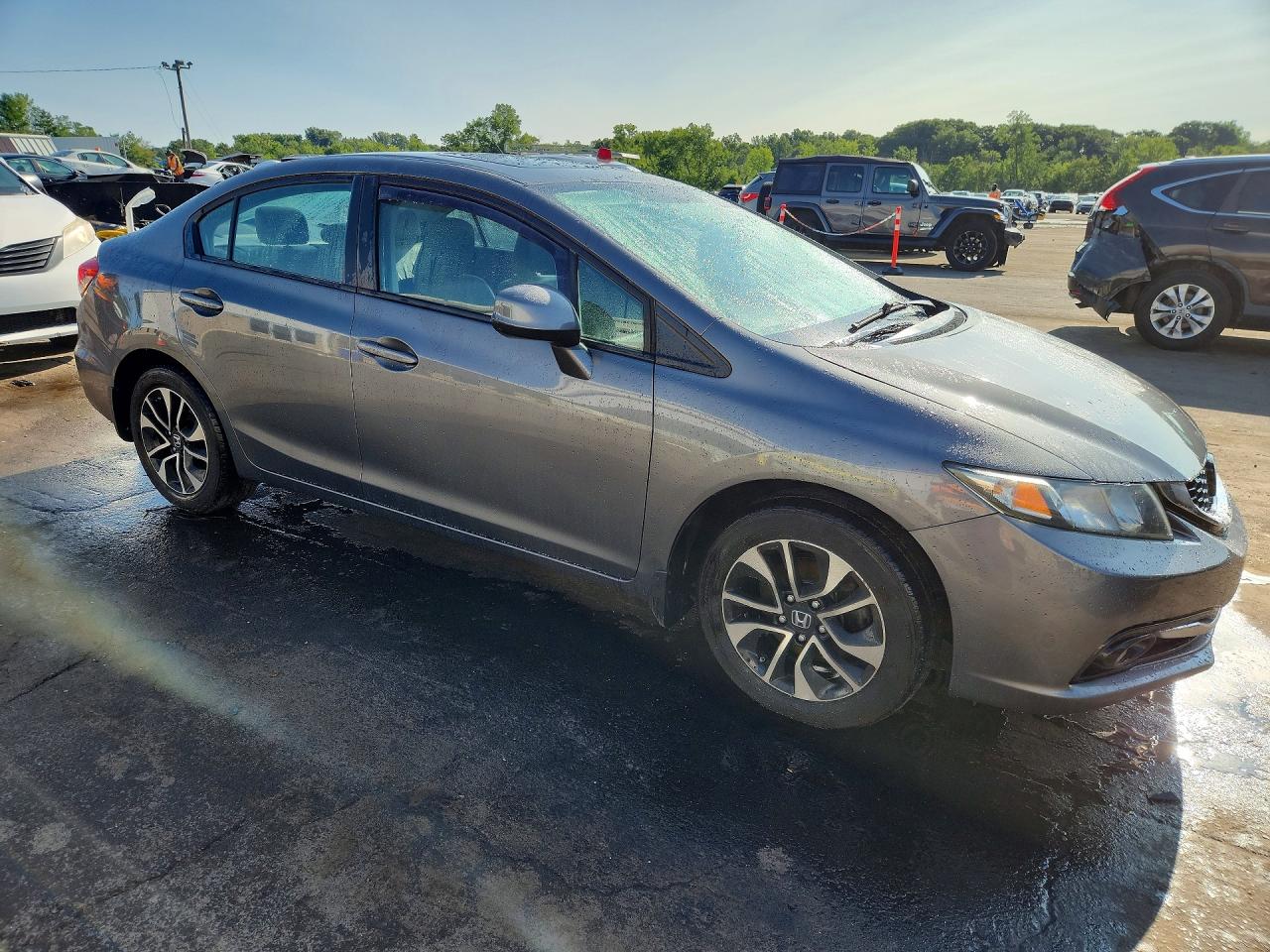 2013 Honda Civic Exl Gray vin: 19XFB2F97DE090587