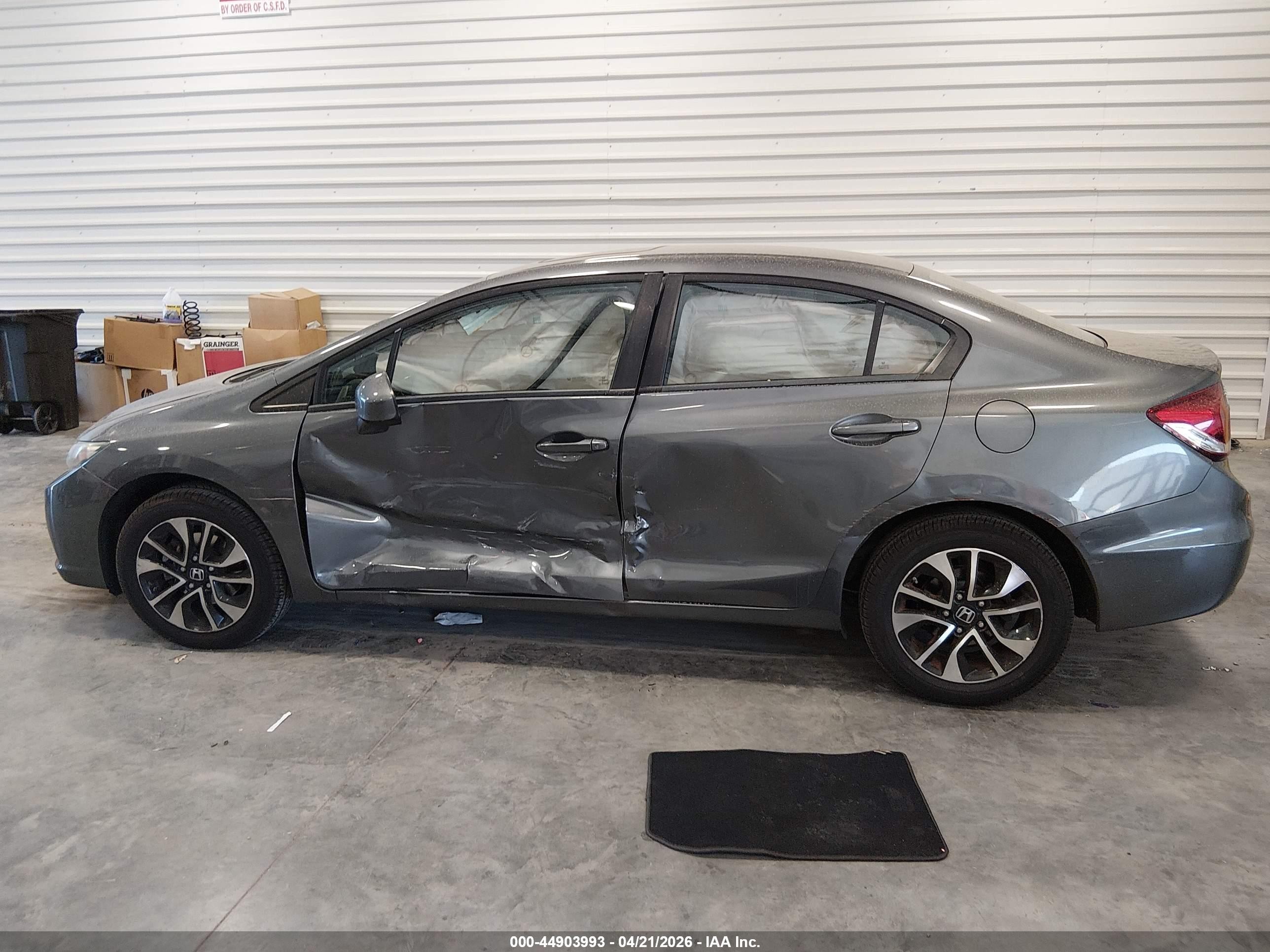 2013 Honda Civic Ex-l Gray vin: 19XFB2F97DE250757