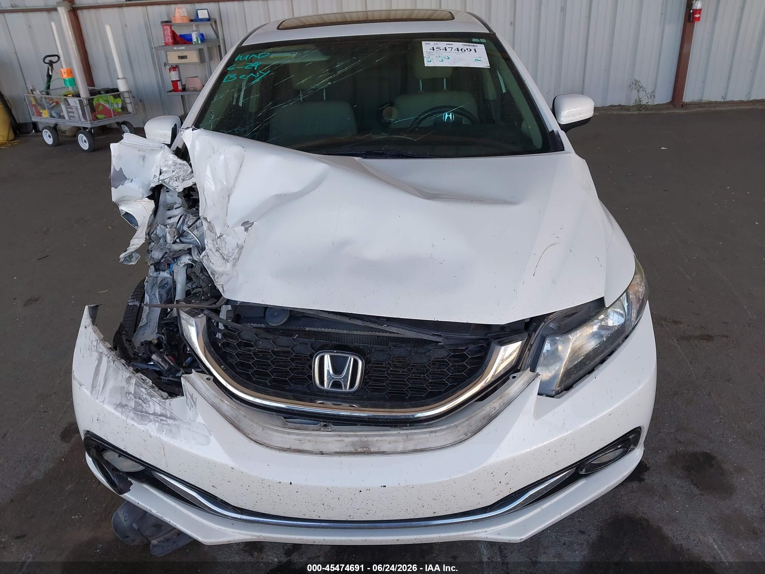 2014 Honda Civic Ex-l White vin: 19XFB2F97EE012540