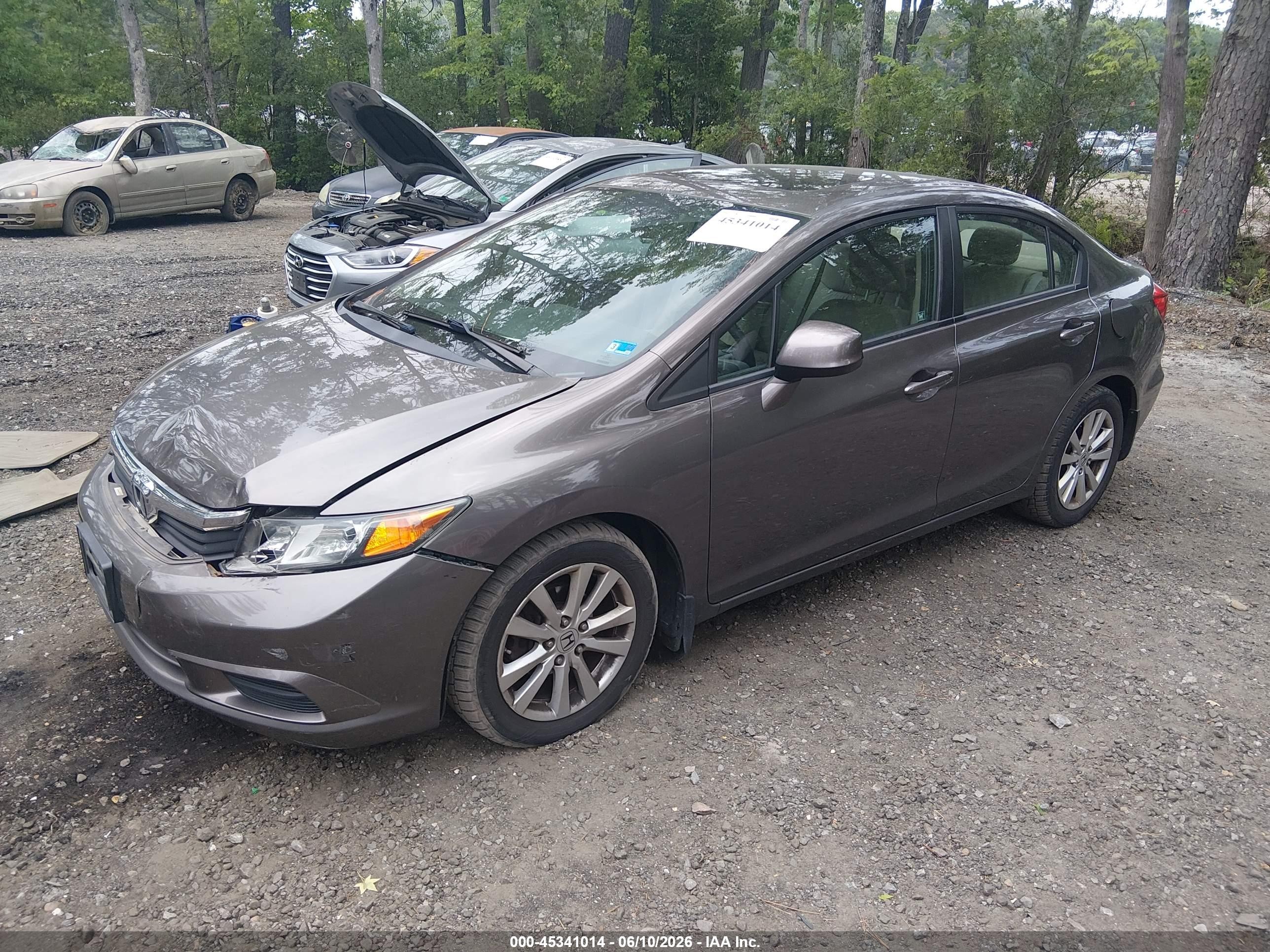 2012 Honda Civic Ex-l Gray vin: 19XFB2F98CE007215