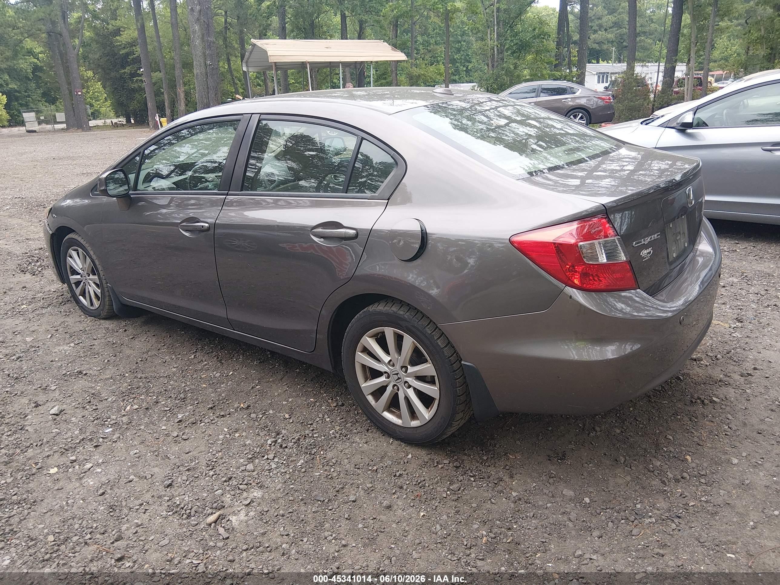 2012 Honda Civic Ex-l Gray vin: 19XFB2F98CE007215