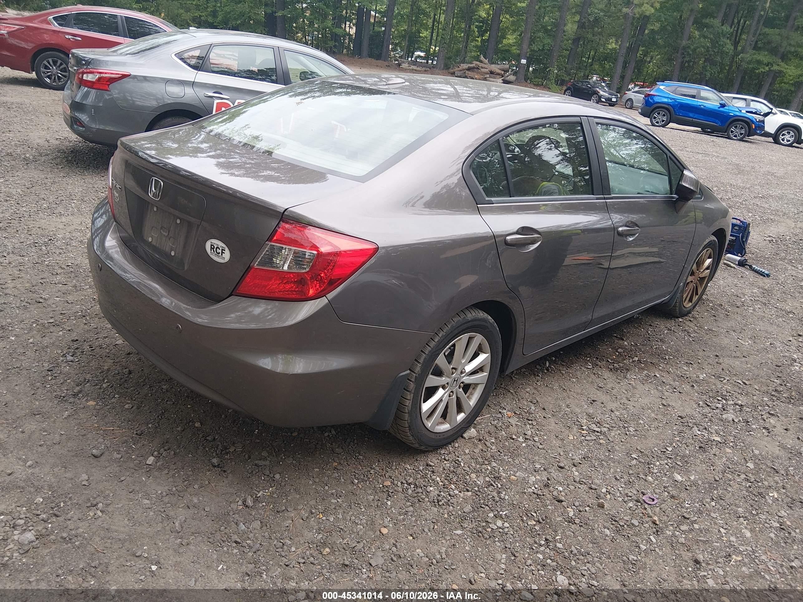 2012 Honda Civic Ex-l Gray vin: 19XFB2F98CE007215