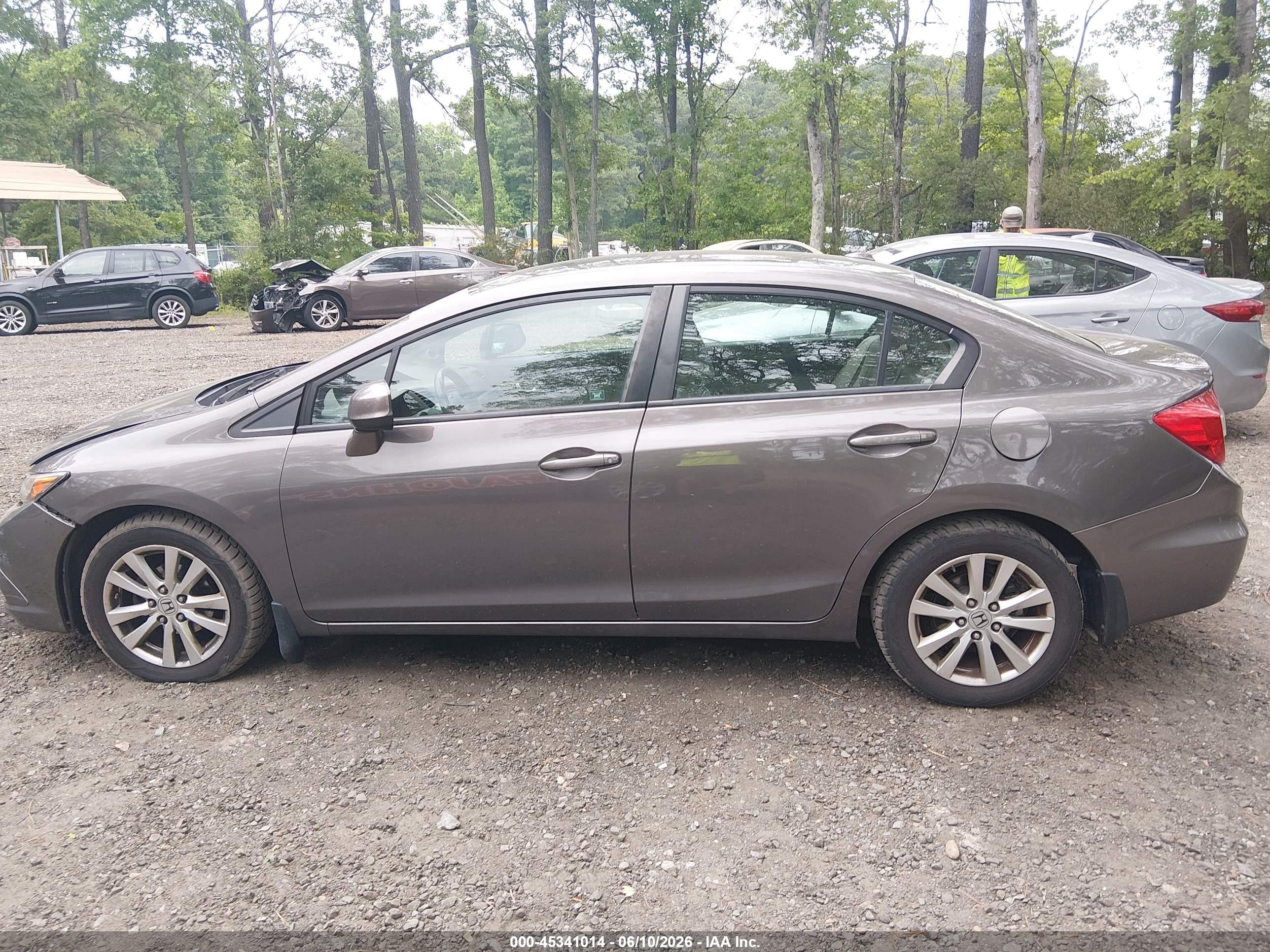 2012 Honda Civic Ex-l Gray vin: 19XFB2F98CE007215