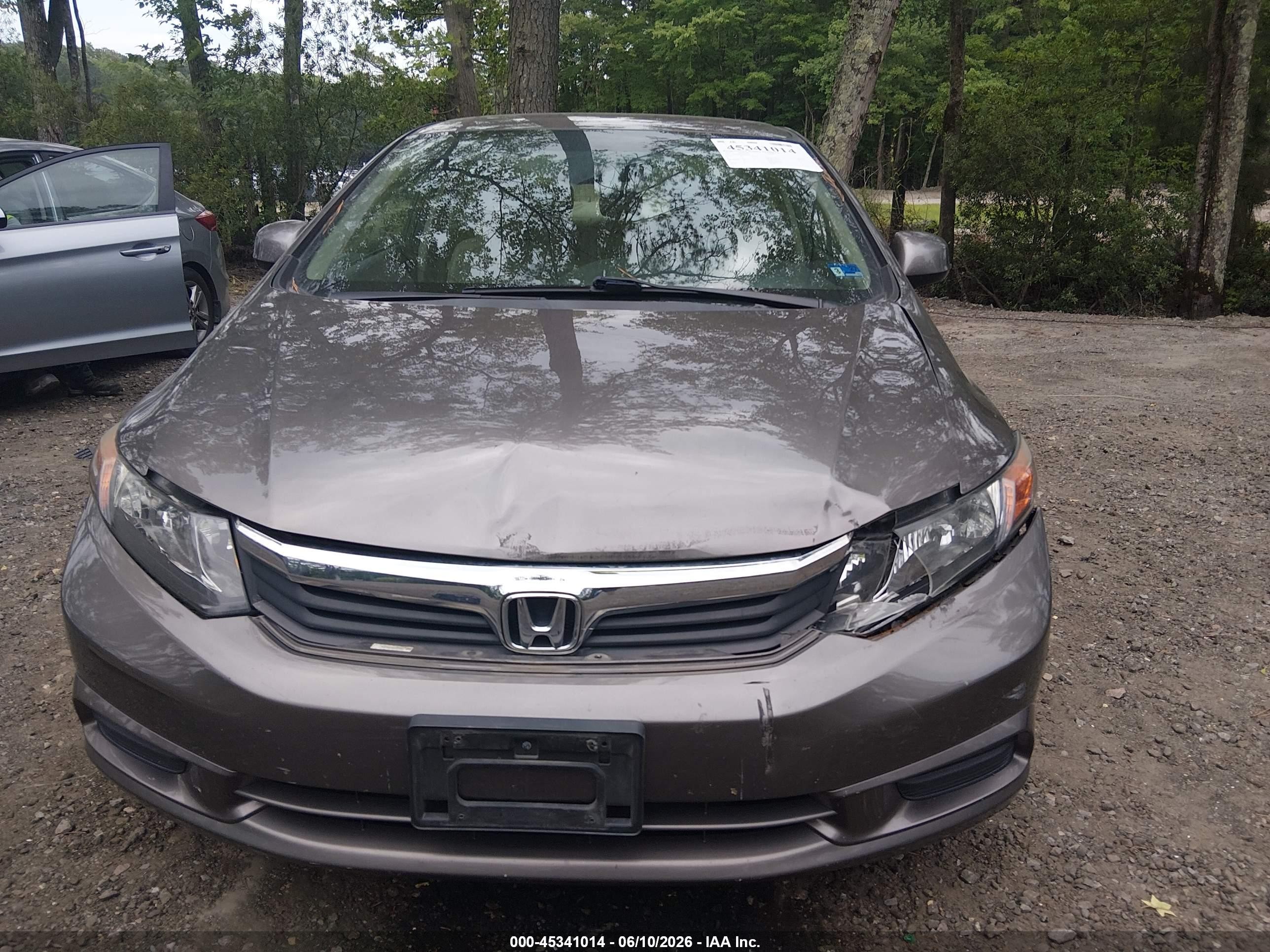 2012 Honda Civic Ex-l Gray vin: 19XFB2F98CE007215