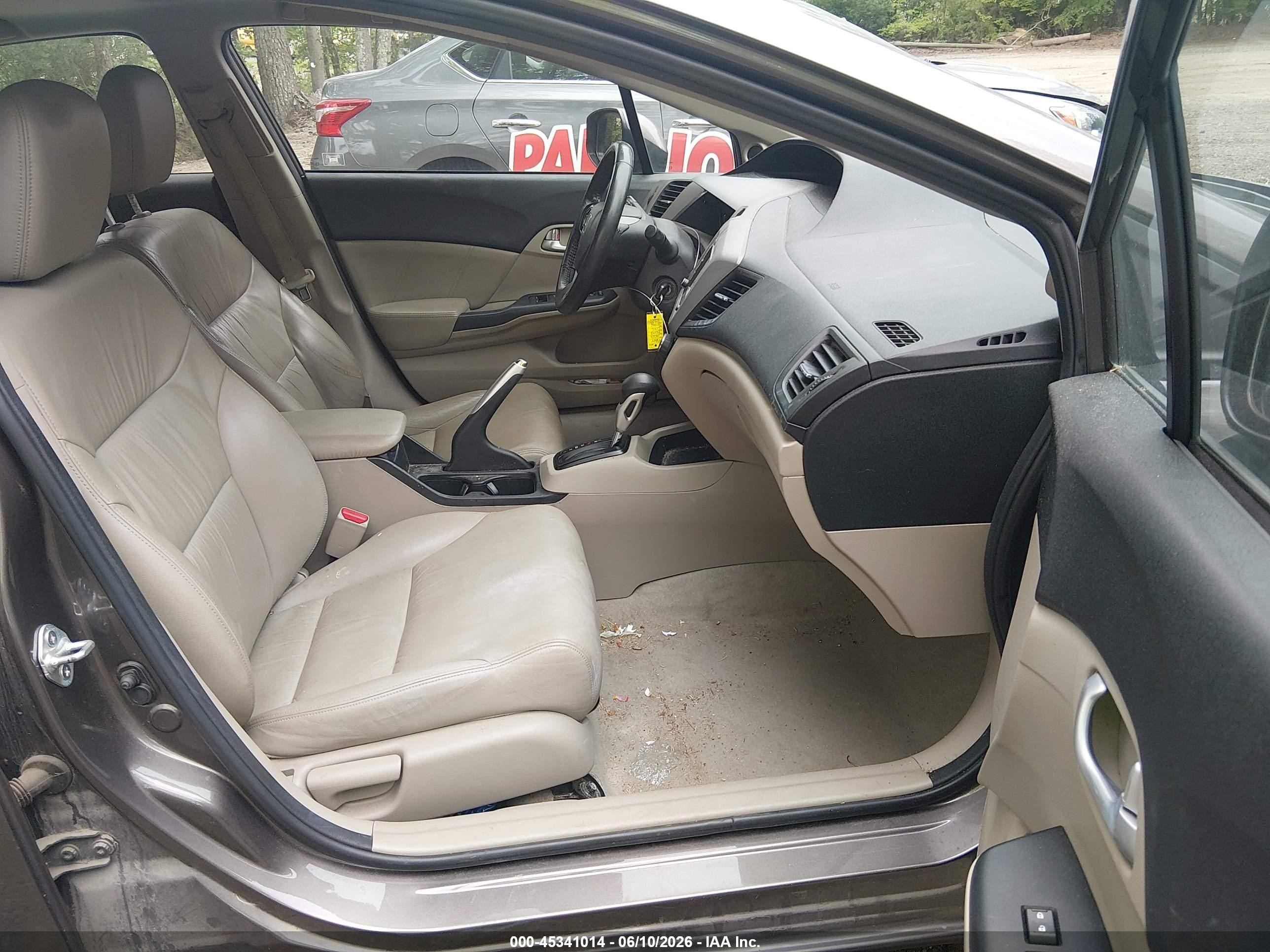 2012 Honda Civic Ex-l Gray vin: 19XFB2F98CE007215