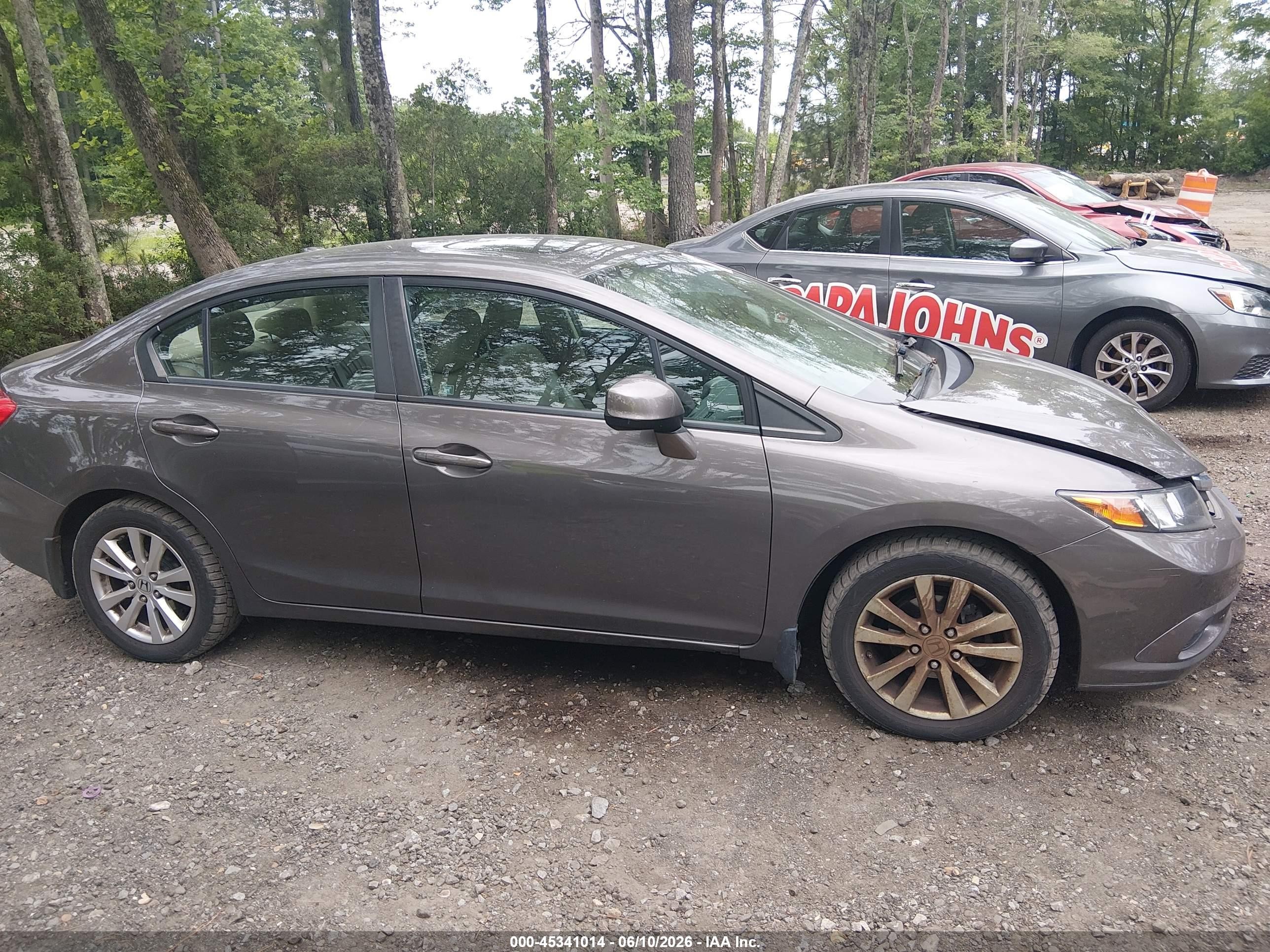 2012 Honda Civic Ex-l Gray vin: 19XFB2F98CE007215