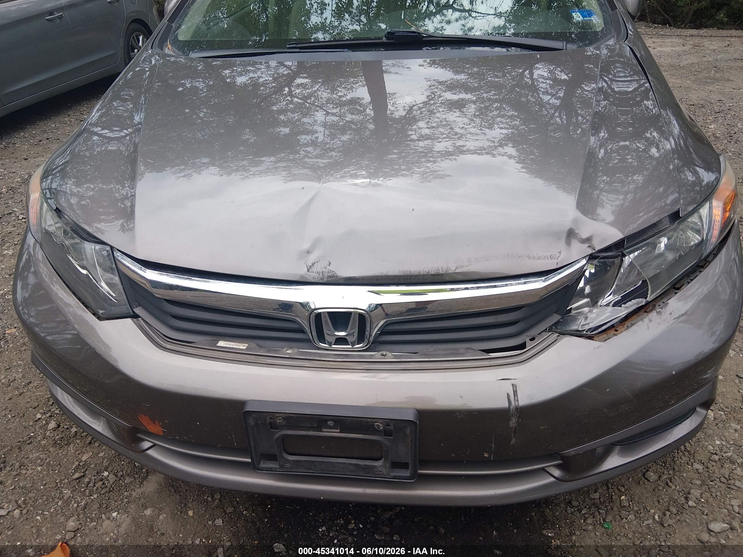 2012 Honda Civic Ex-l Gray vin: 19XFB2F98CE007215