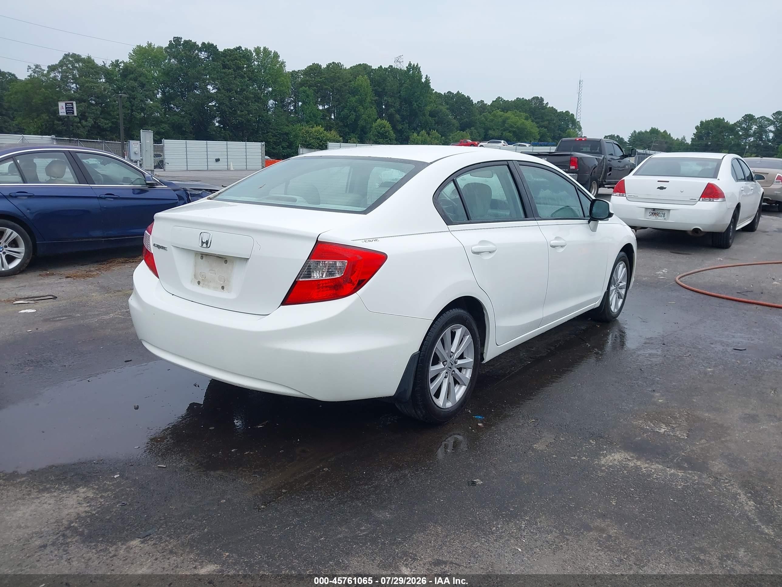 2012 Honda Civic Ex-l White vin: 19XFB2F98CE055734