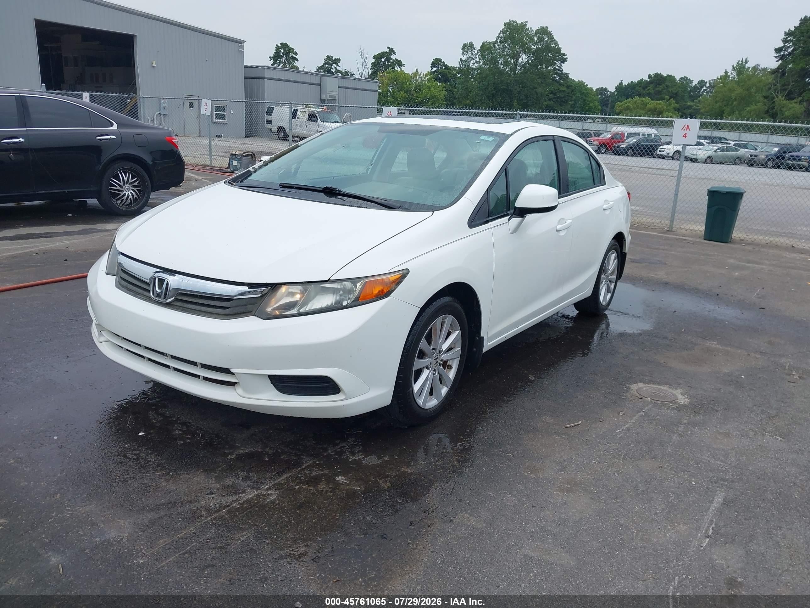 2012 Honda Civic Ex-l White vin: 19XFB2F98CE055734