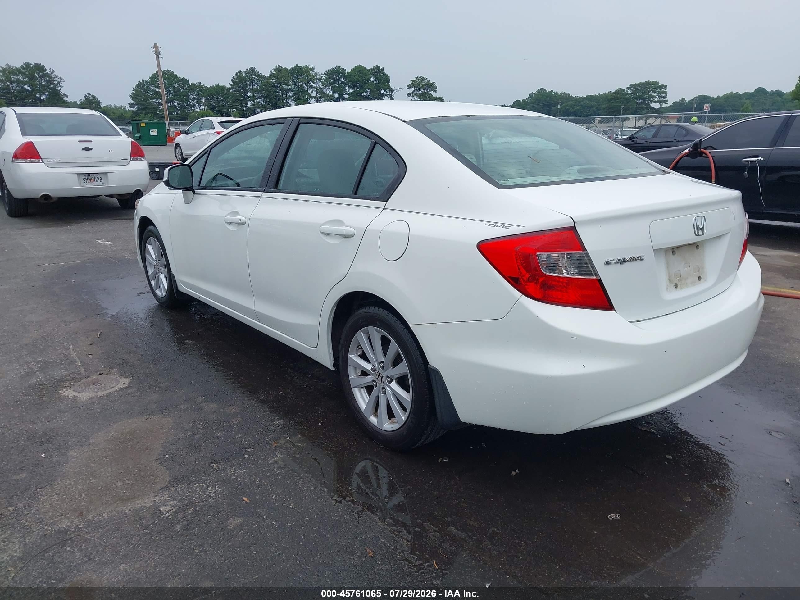 2012 Honda Civic Ex-l White vin: 19XFB2F98CE055734