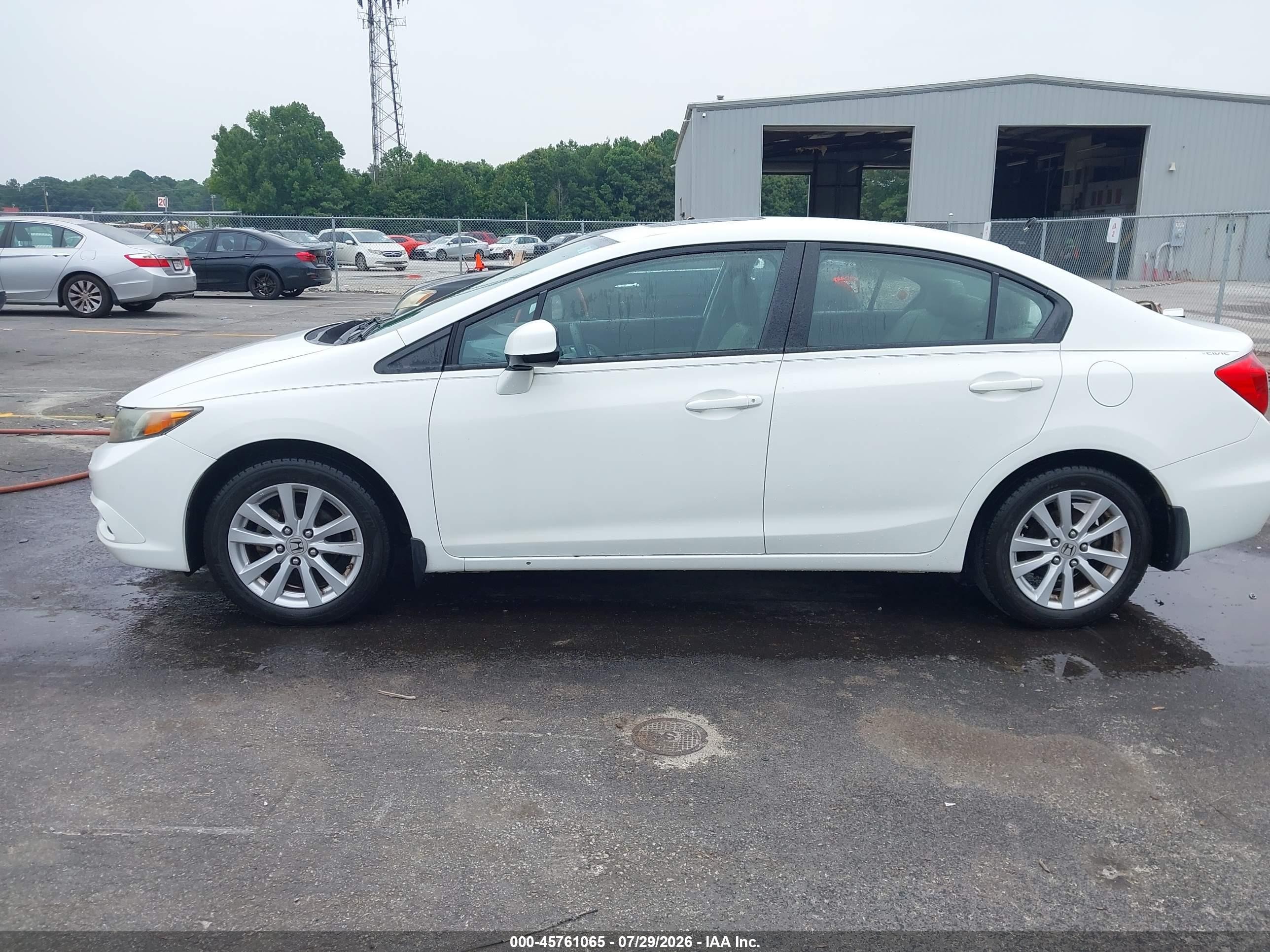 2012 Honda Civic Ex-l White vin: 19XFB2F98CE055734
