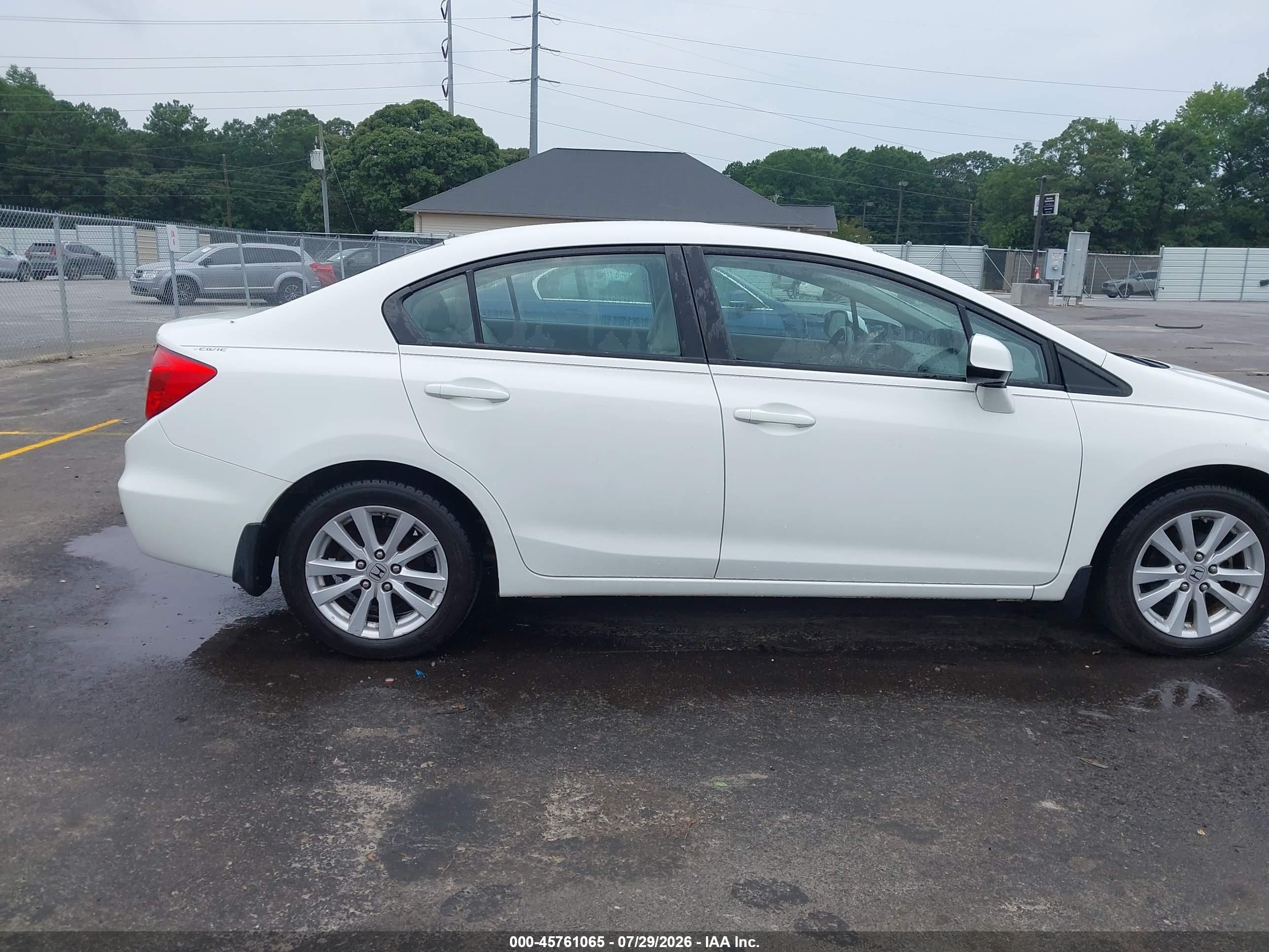 2012 Honda Civic Ex-l White vin: 19XFB2F98CE055734