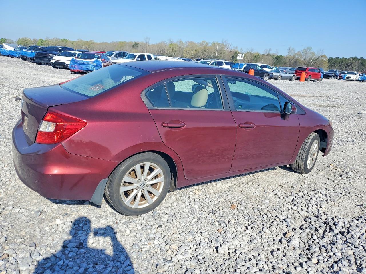 2012 Honda Civic Exl Burgundy vin: 19XFB2F98CE076020
