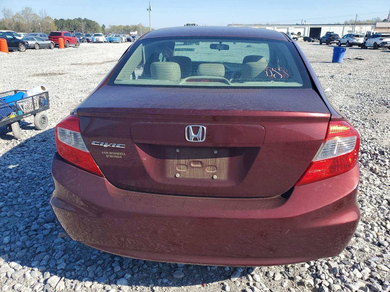 2012 Honda Civic Exl Burgundy vin: 19XFB2F98CE076020