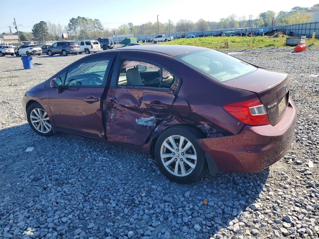 2012 Honda Civic Exl Burgundy vin: 19XFB2F98CE076020