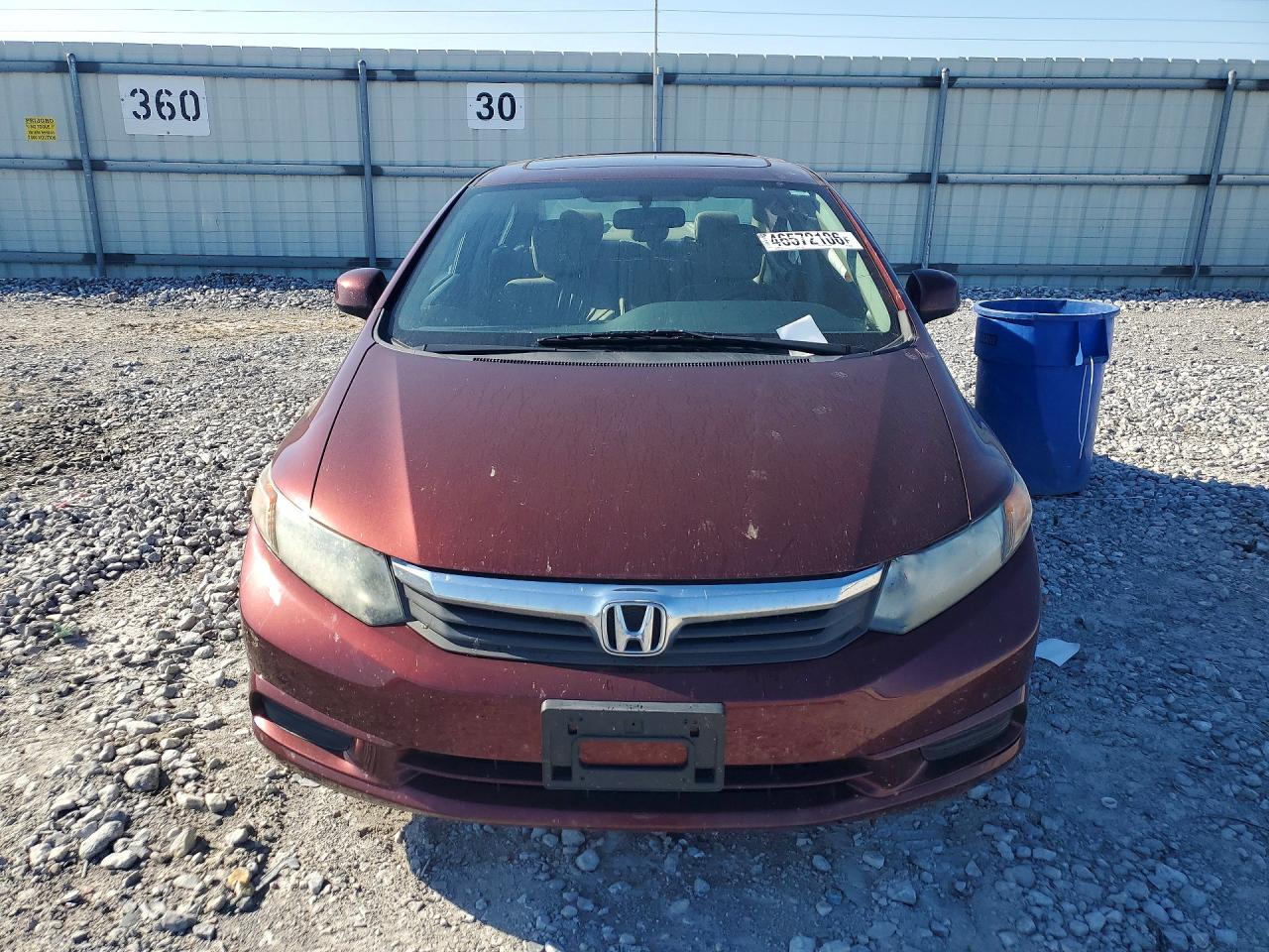 2012 Honda Civic Exl Burgundy vin: 19XFB2F98CE076020
