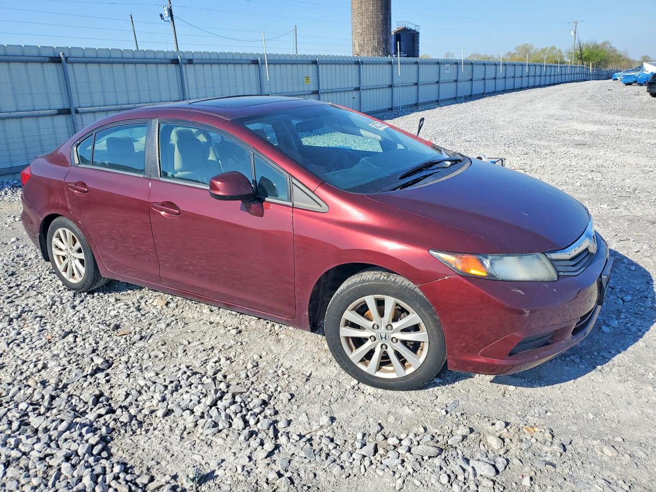 2012 Honda Civic Exl Burgundy vin: 19XFB2F98CE076020
