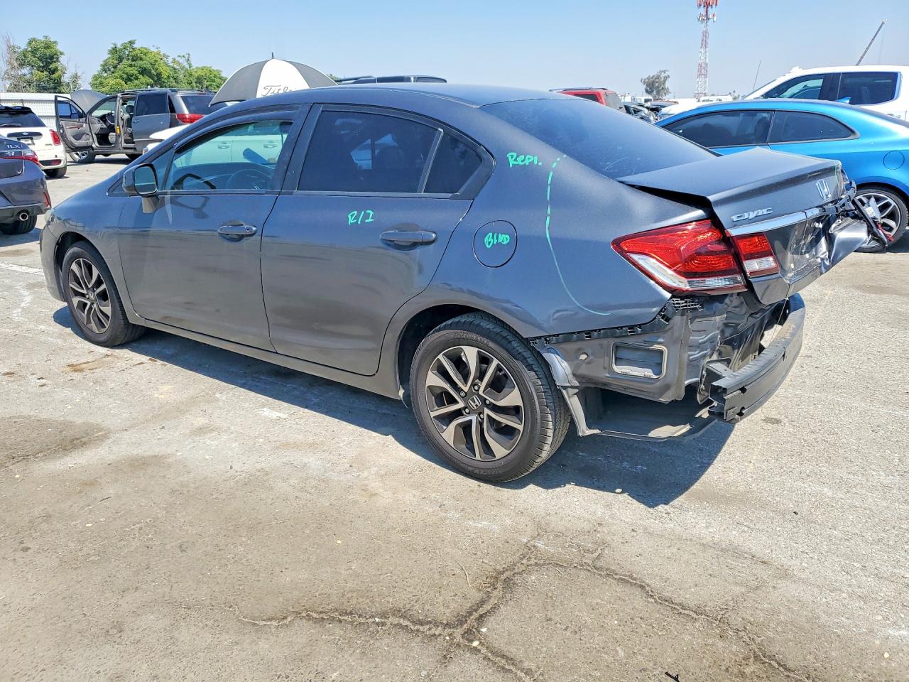 2013 Honda Civic Exl Gray vin: 19XFB2F98DE213555