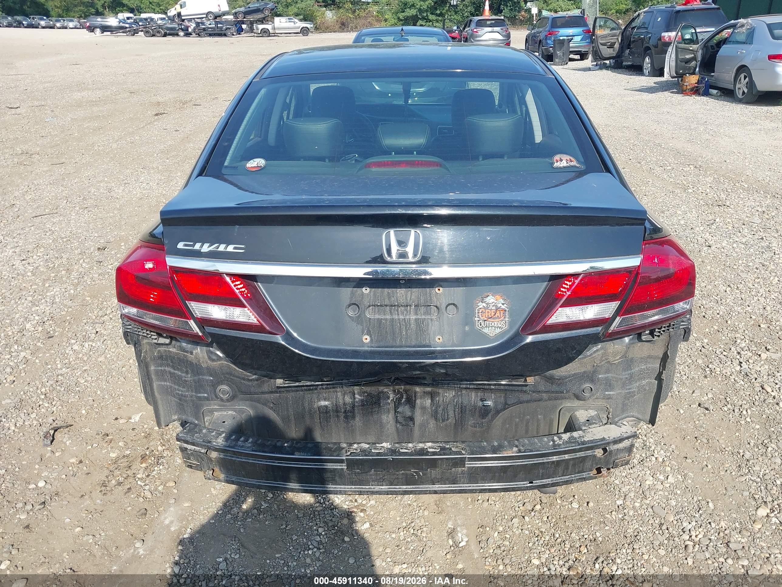 2013 Honda Civic Ex-l Black vin: 19XFB2F98DE228931