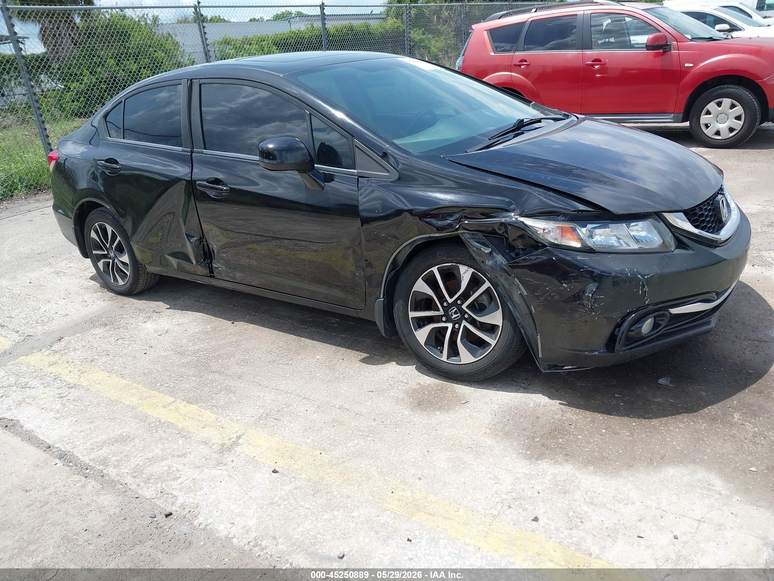 2013 Honda Civic Ex-l Black vin: 19XFB2F98DE248791