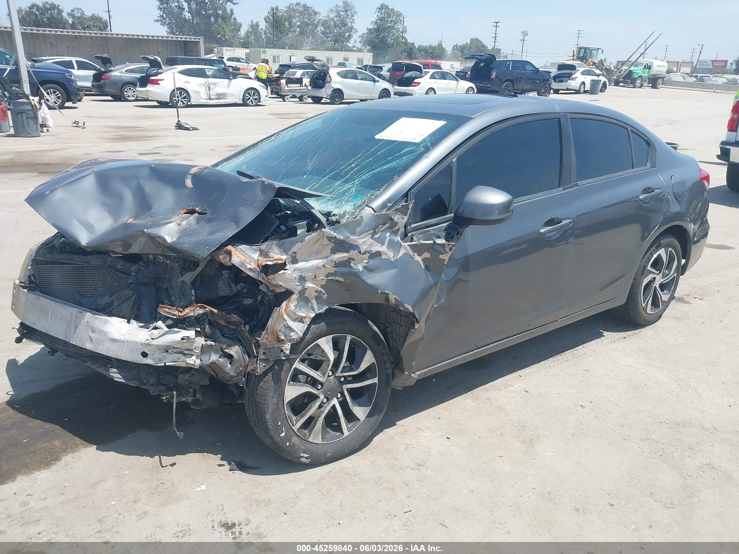 2013 Honda Civic Ex-l Серый vin: 19XFB2F98DE272511