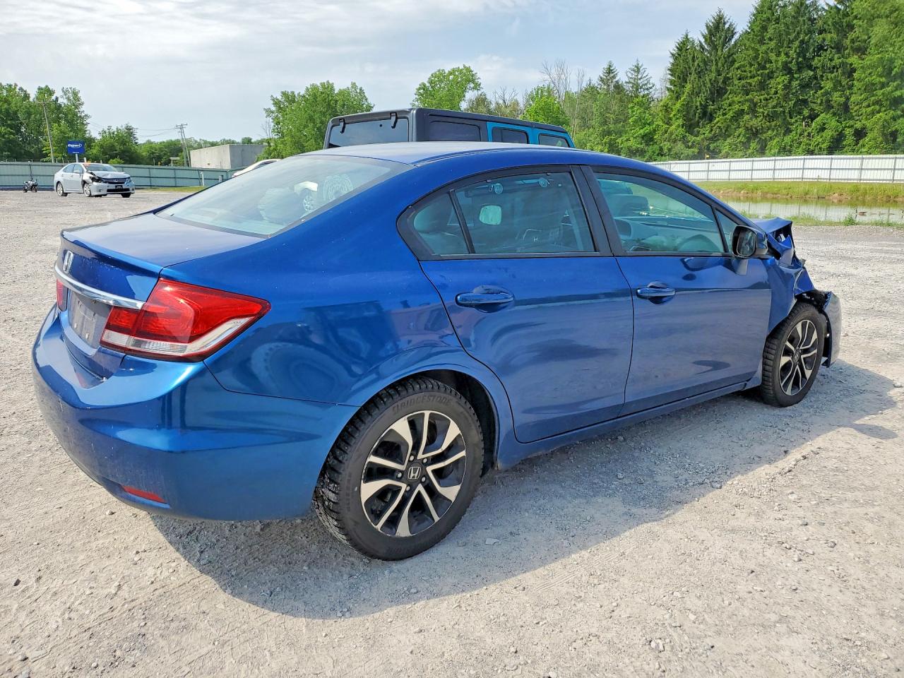 2013 Honda Civic Exl Blue vin: 19XFB2F98DE282276