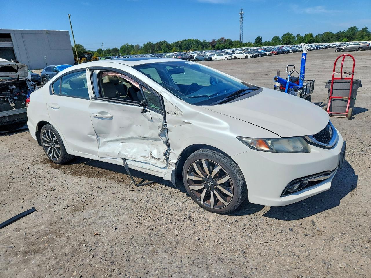 2014 Honda Civic Exl White vin: 19XFB2F98EE266323